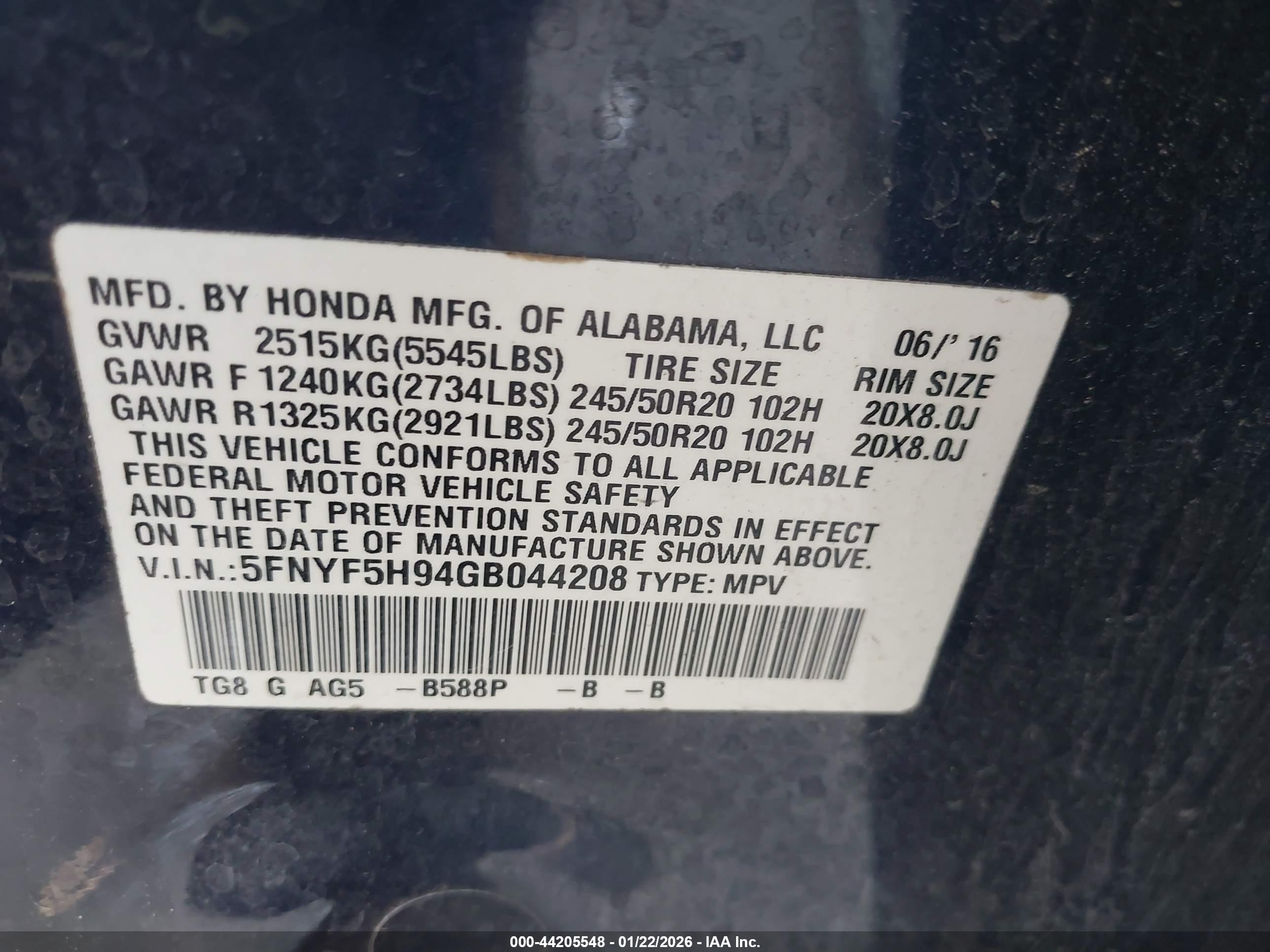 HONDA PILOT image 9