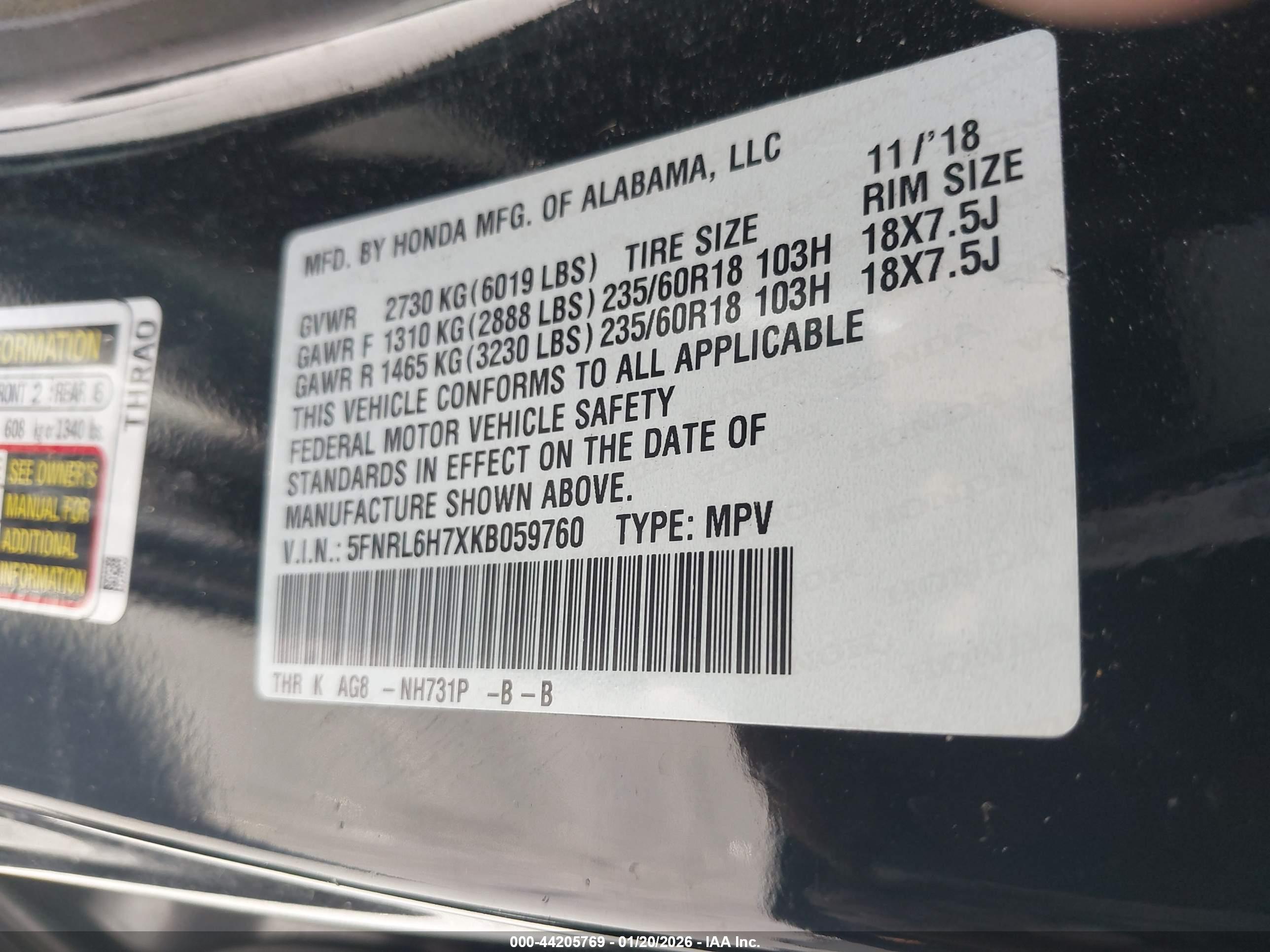 HONDA ODYSSEY image 9