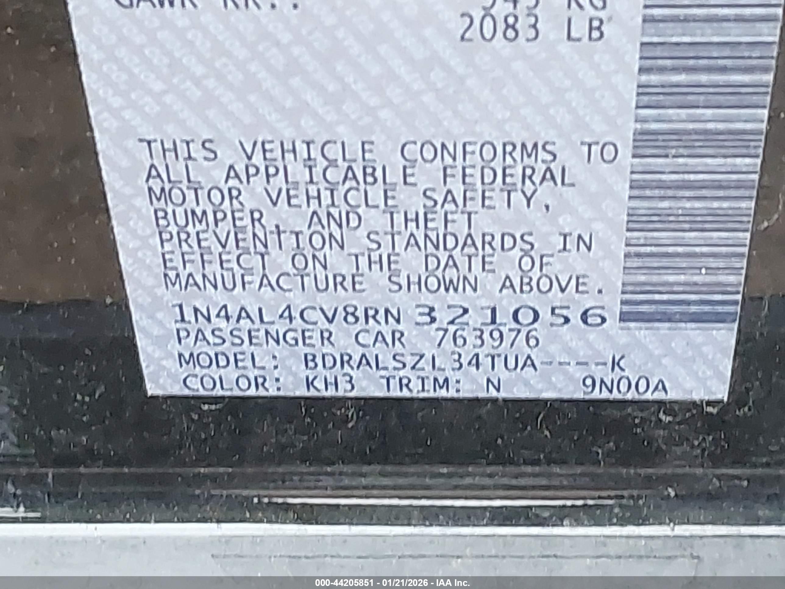 NISSAN ALTIMA image 9