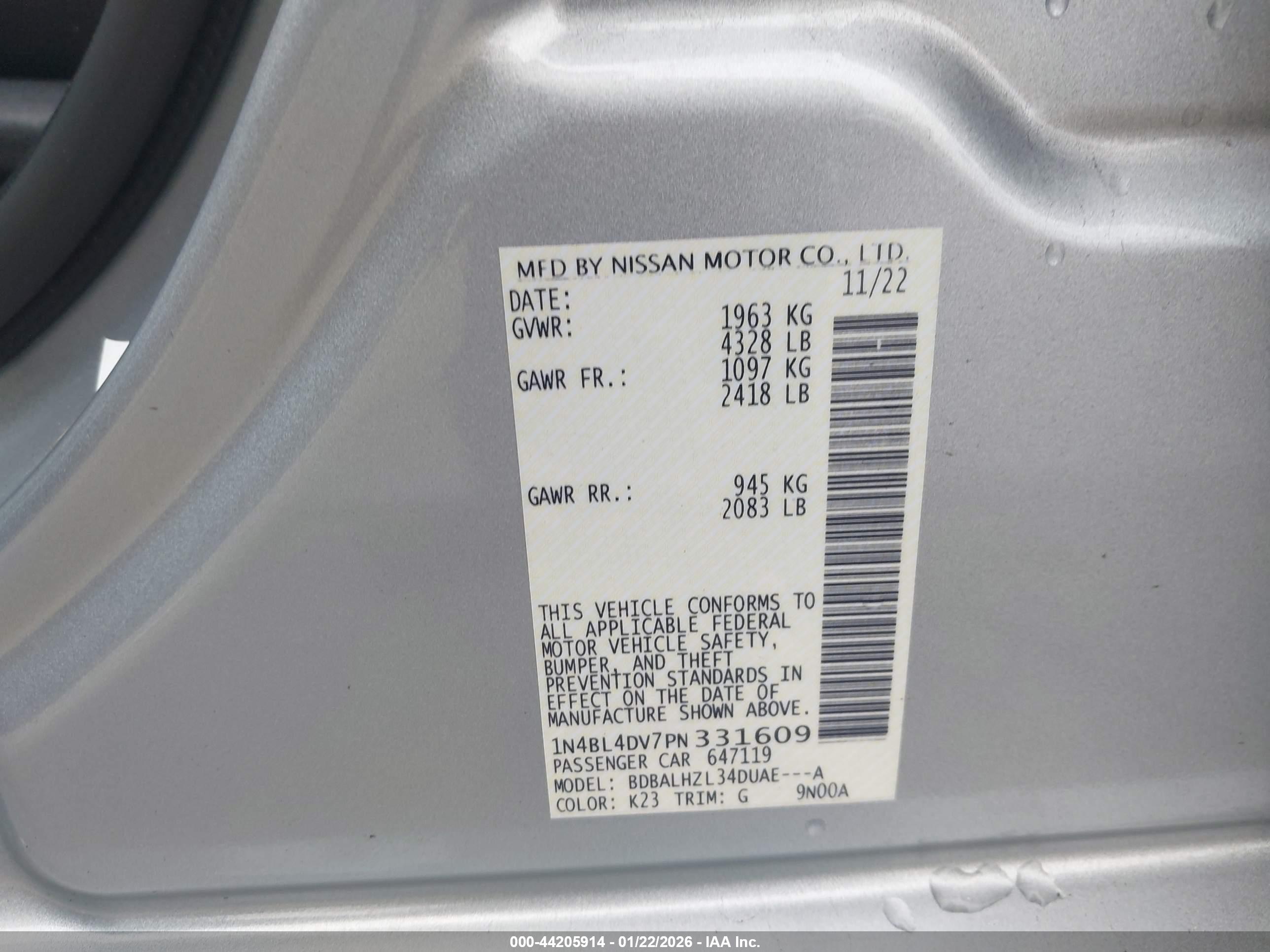 NISSAN ALTIMA image 9