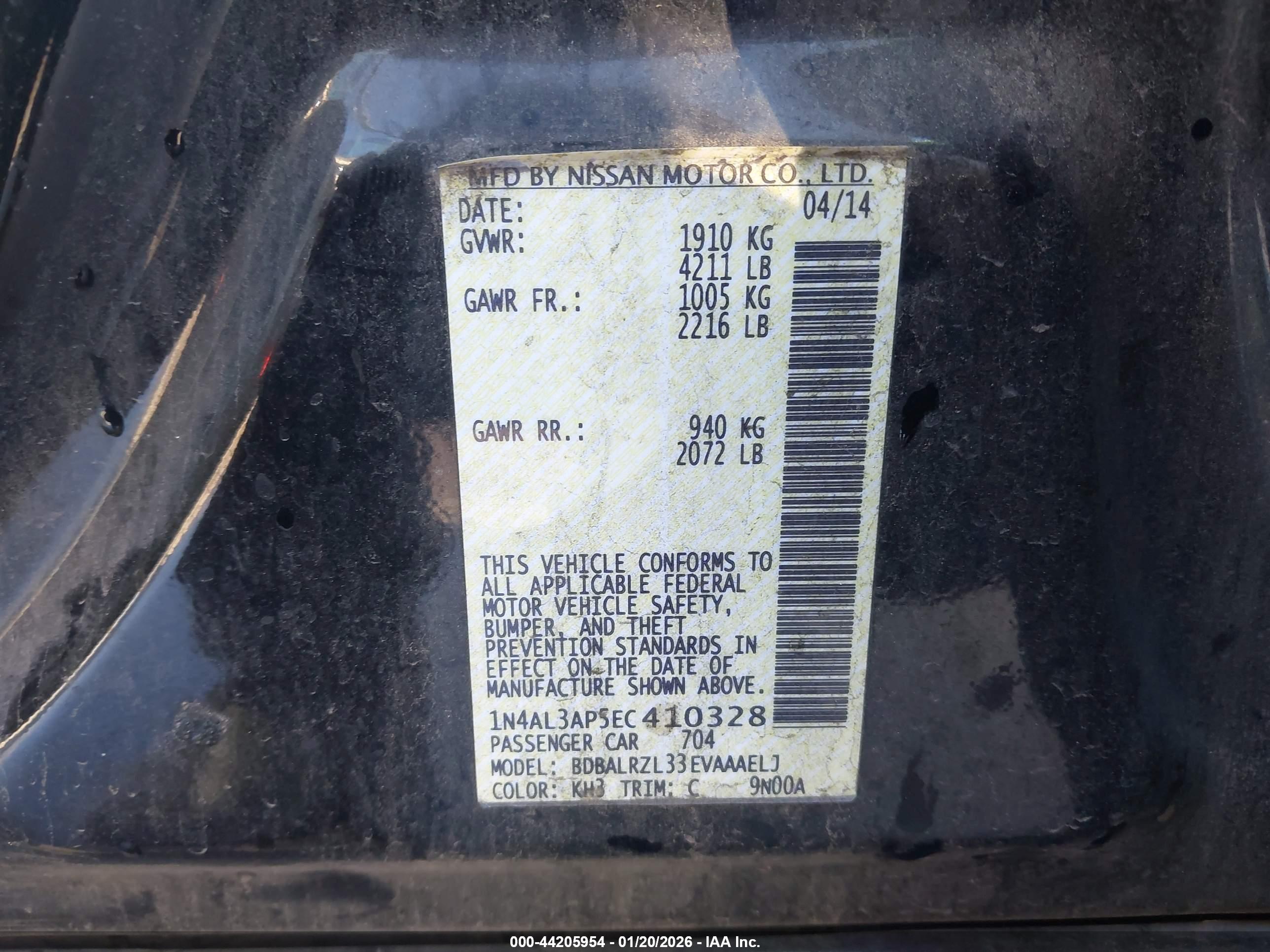NISSAN ALTIMA image 9