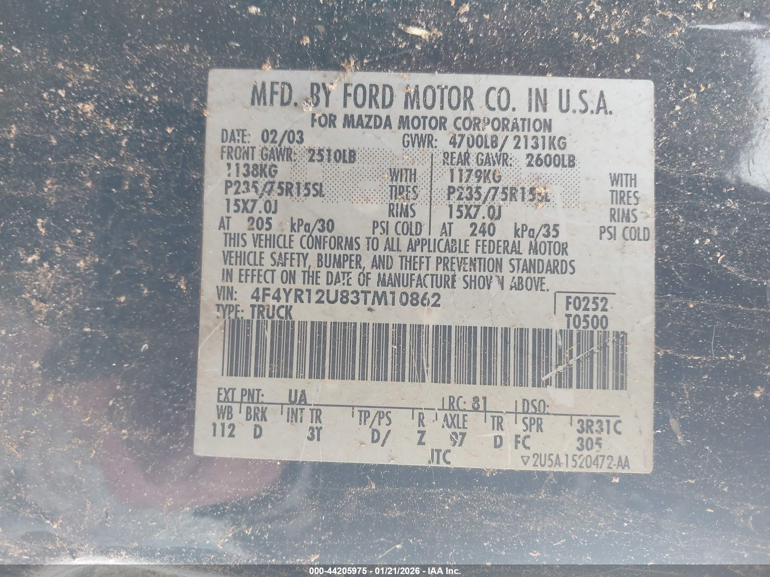 MAZDA B3000 image 9