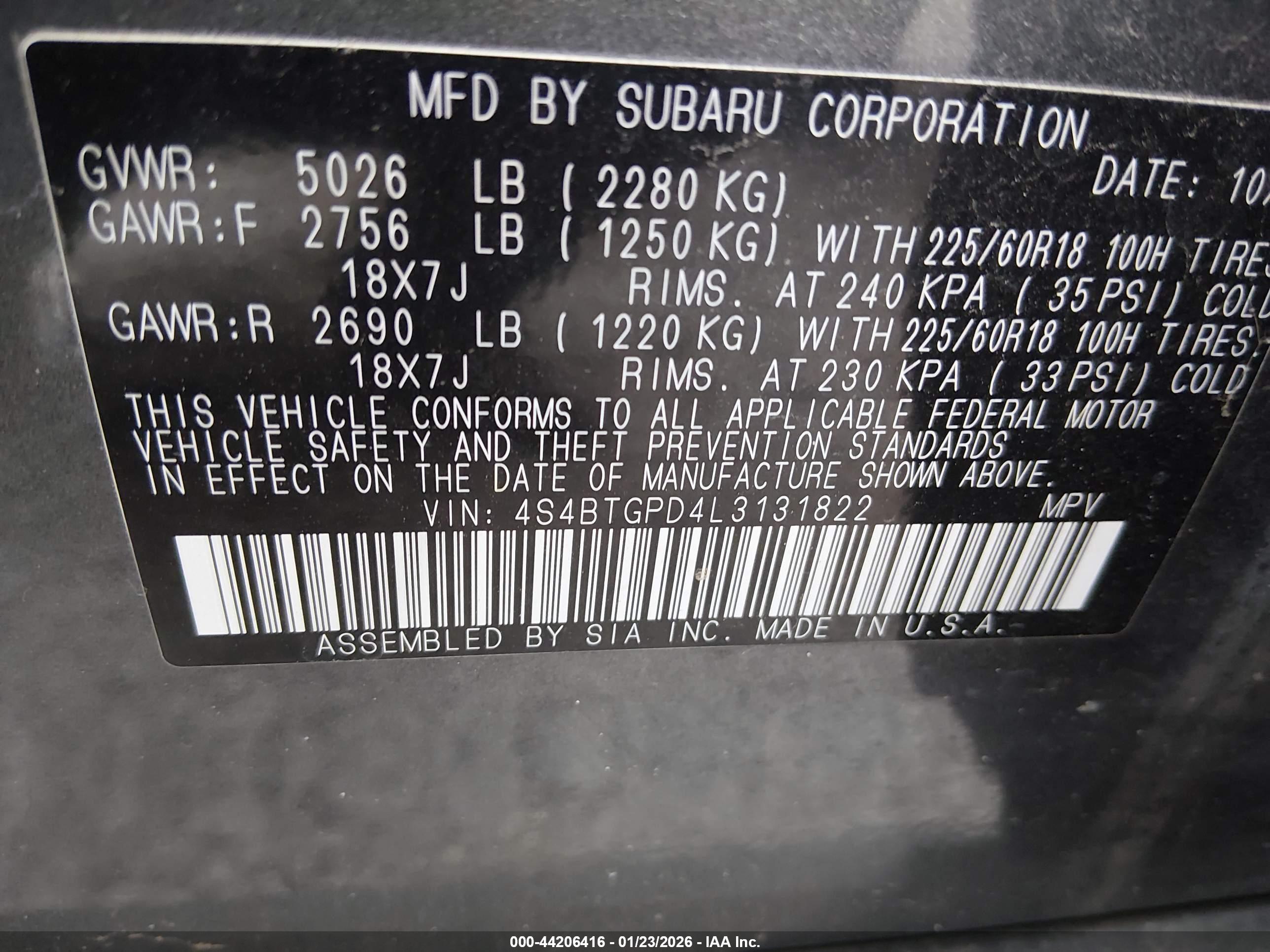 SUBARU OUTBACK image 9