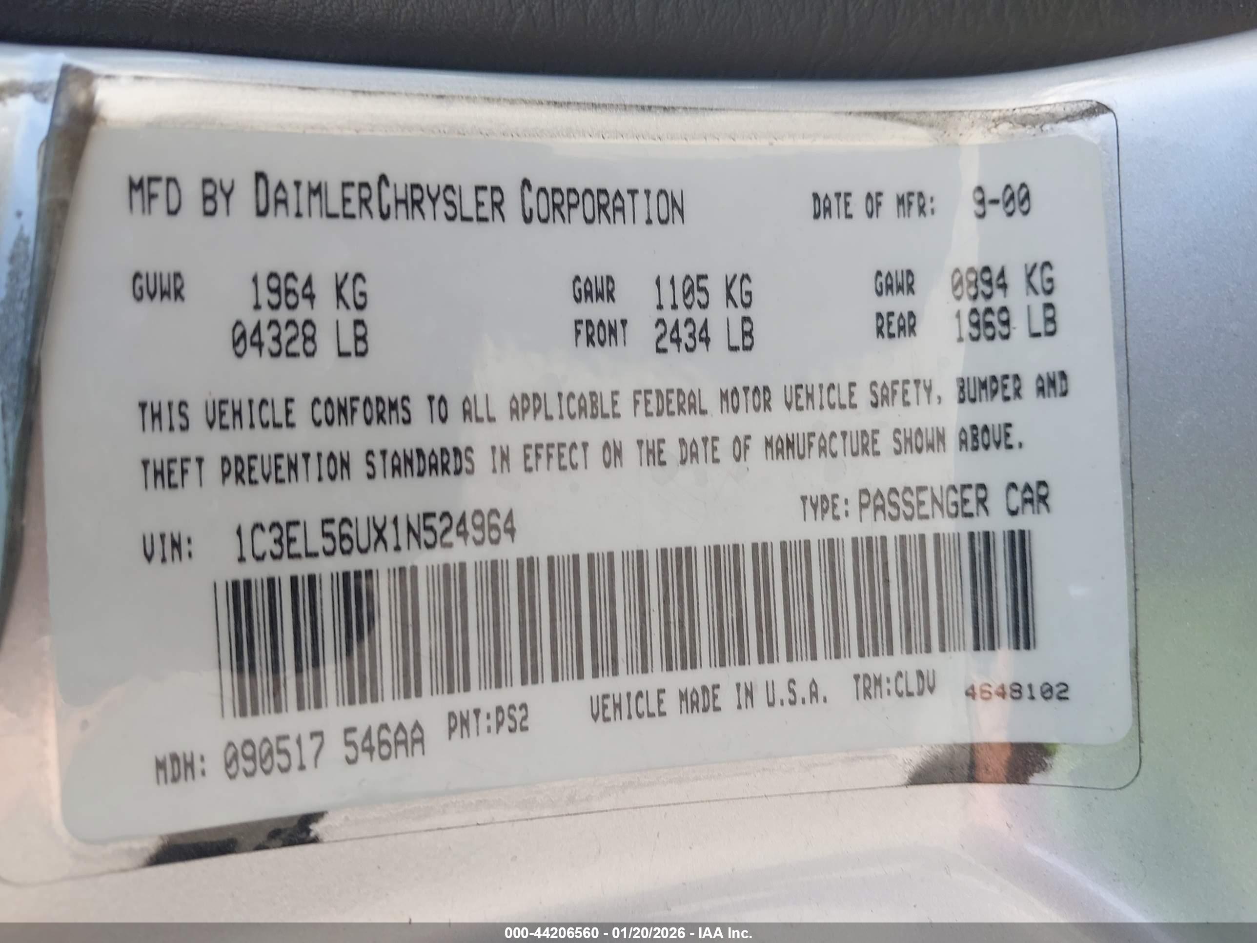 CHRYSLER SEBRING image 9