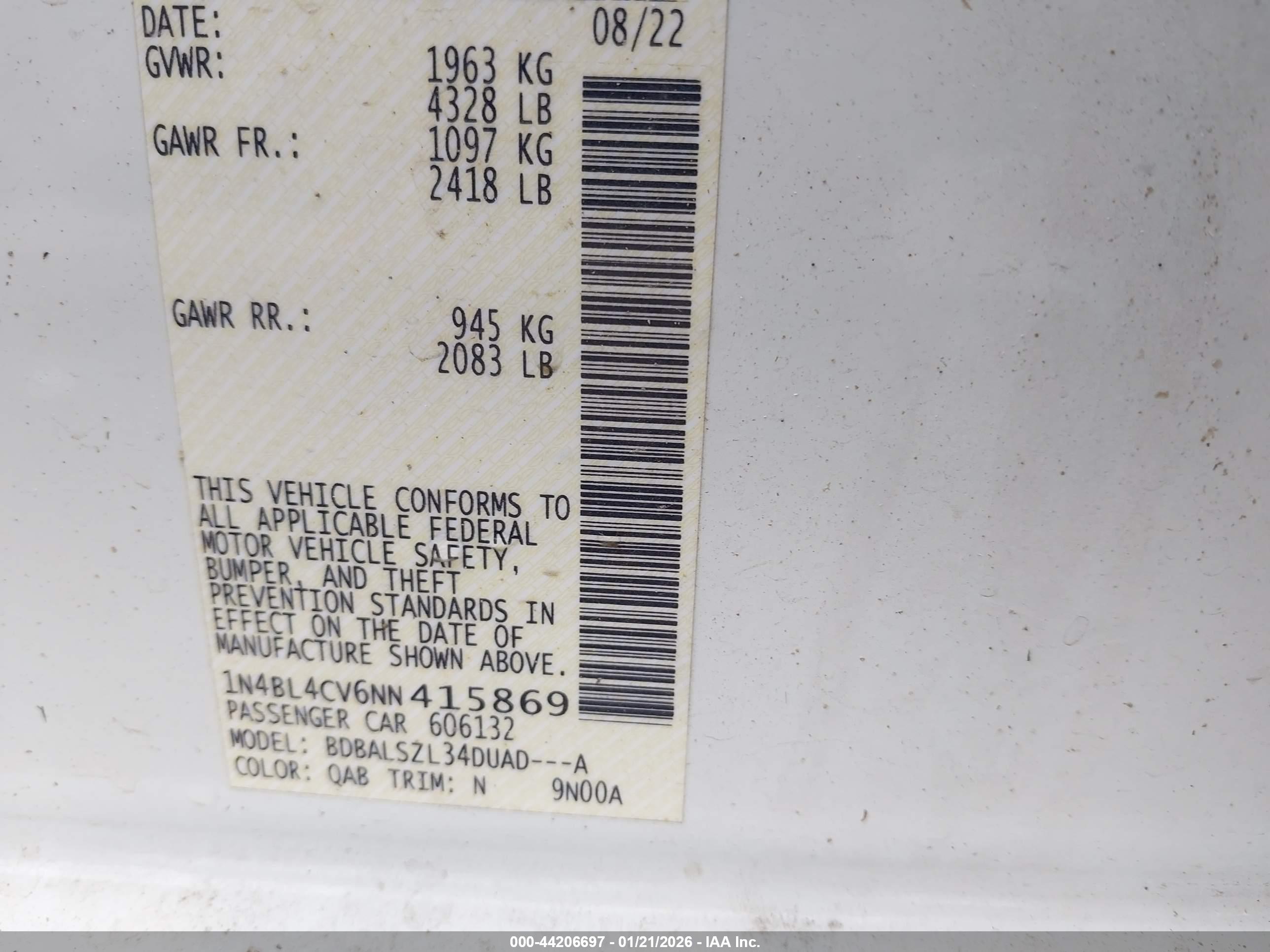 NISSAN ALTIMA image 9