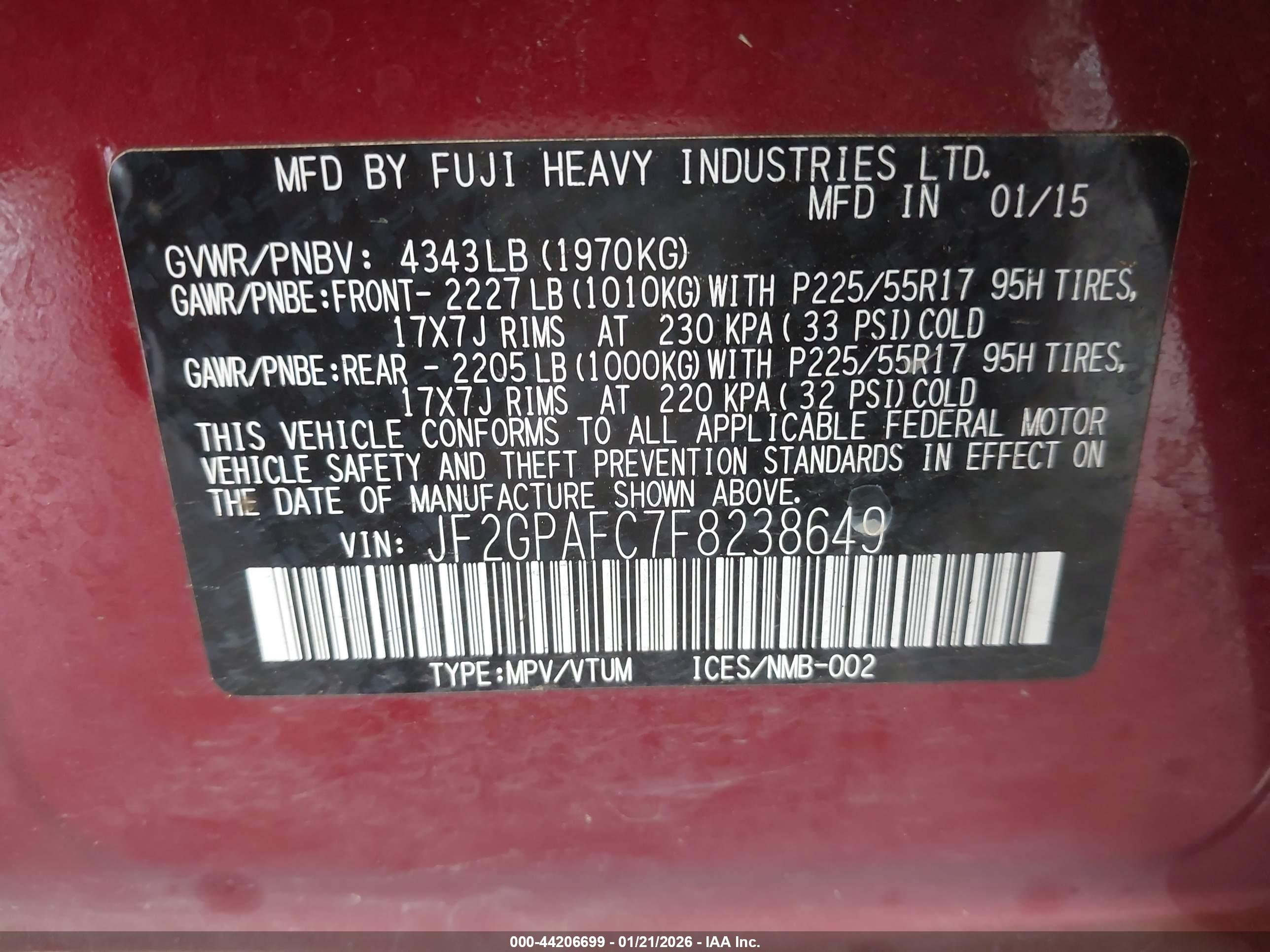 SUBARU XV image 9