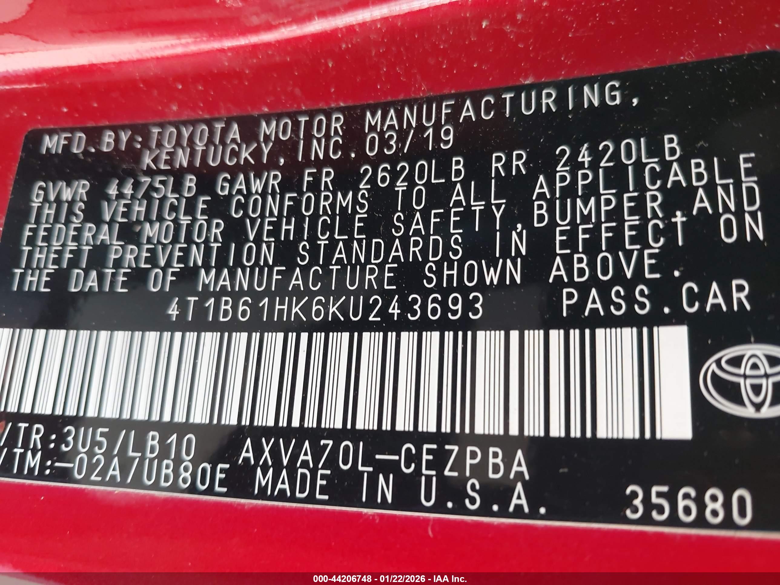 TOYOTA CAMRY image 9