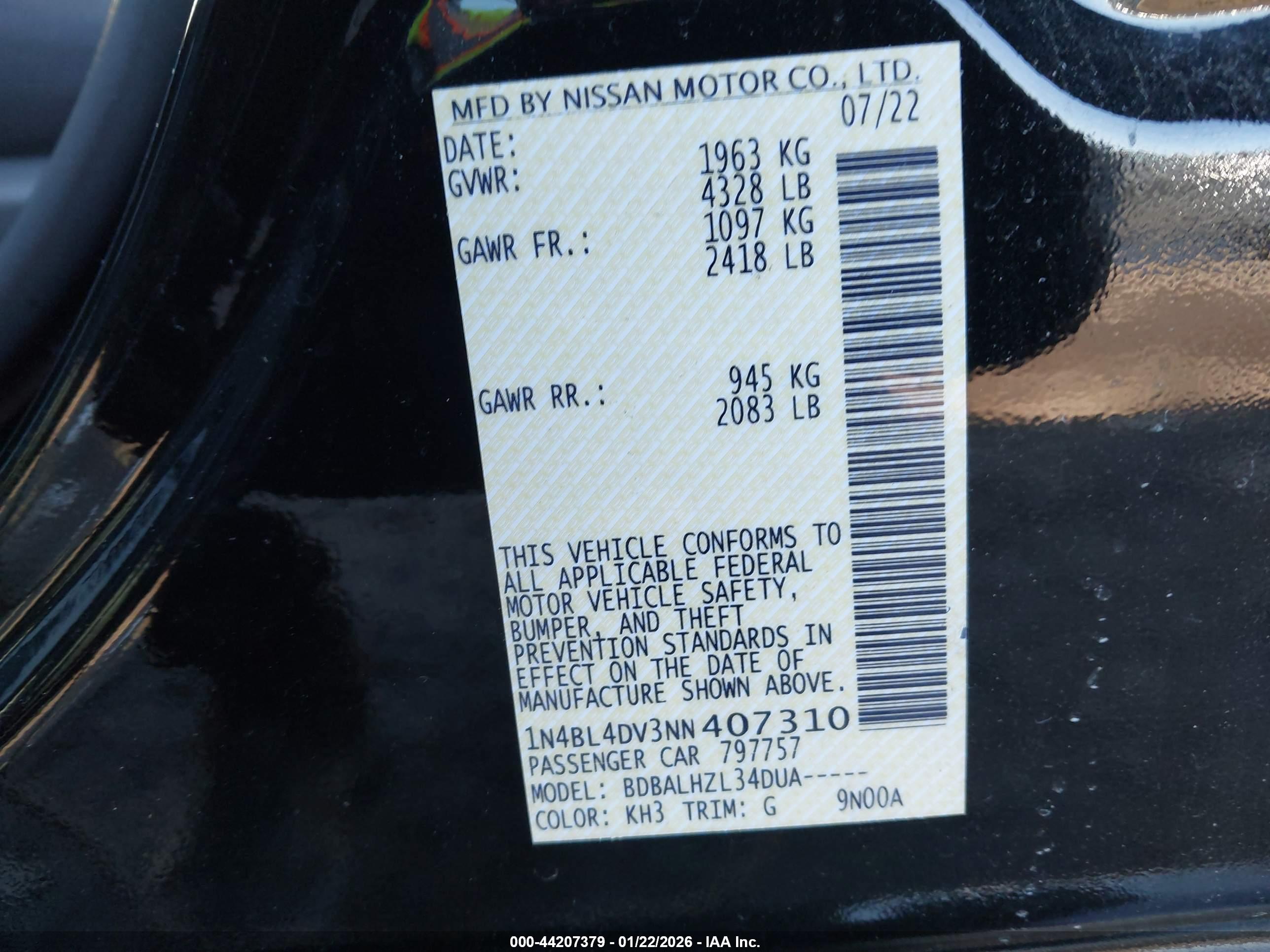 NISSAN ALTIMA image 9