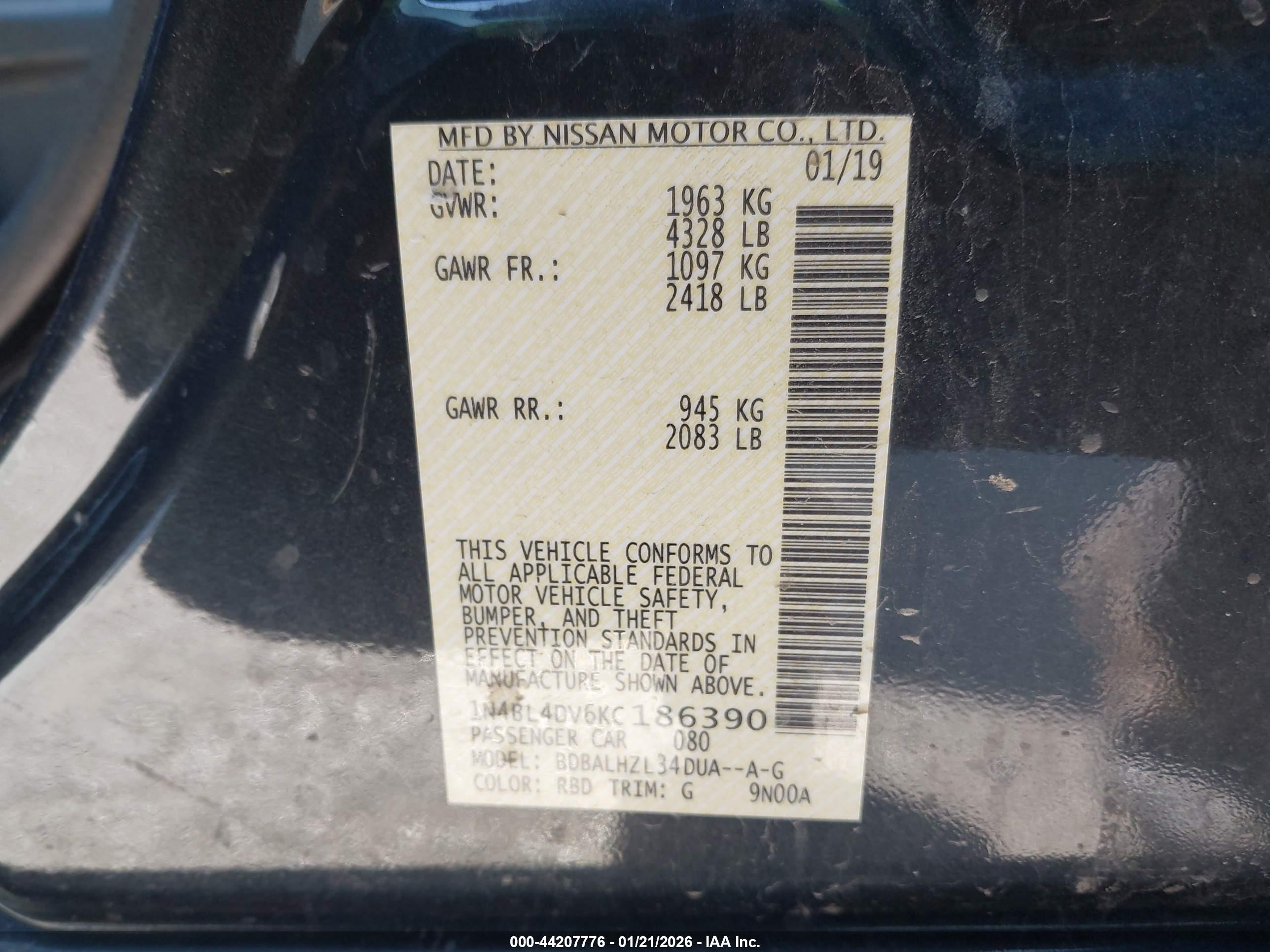 NISSAN ALTIMA image 9