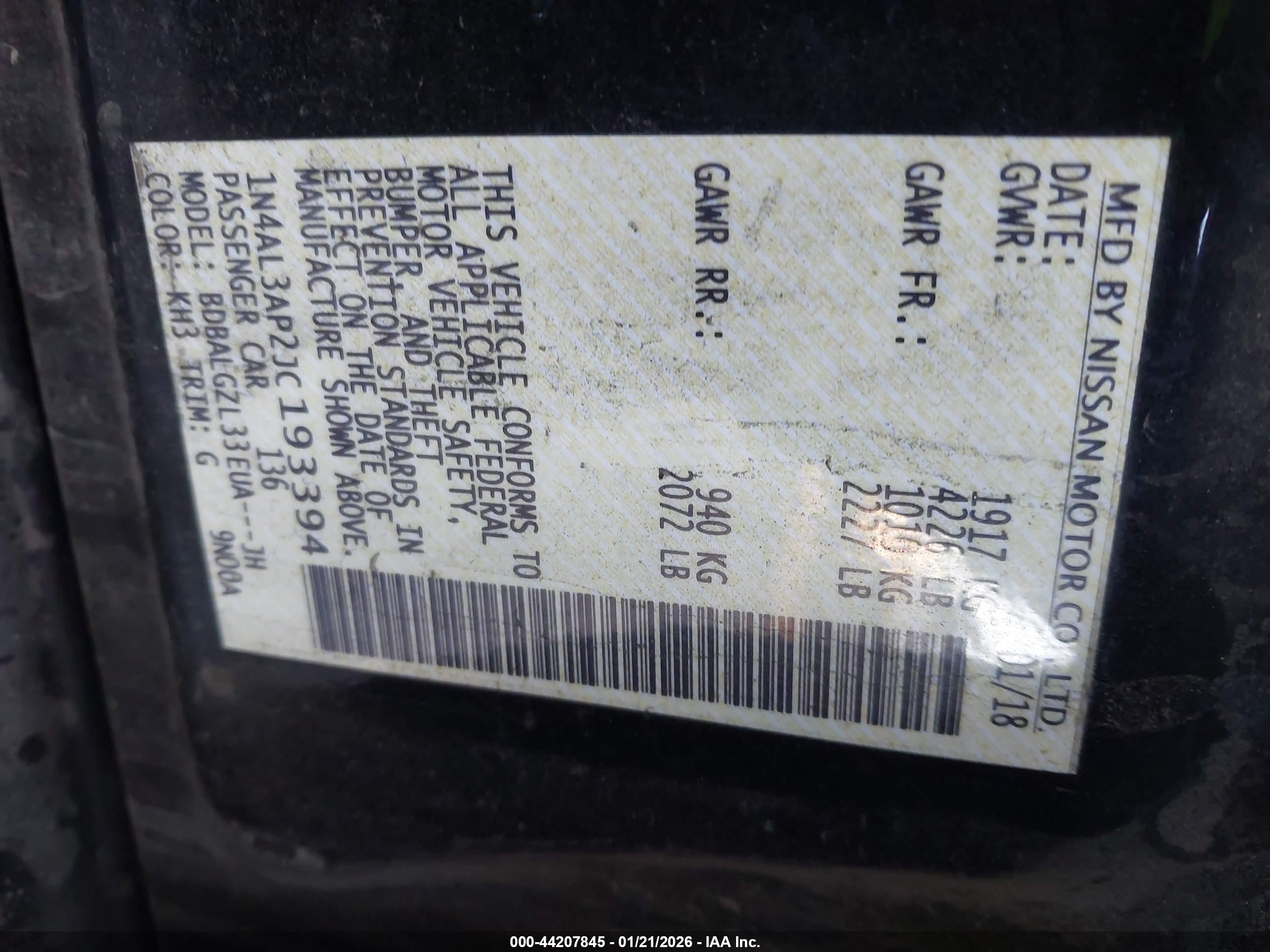 NISSAN ALTIMA image 9