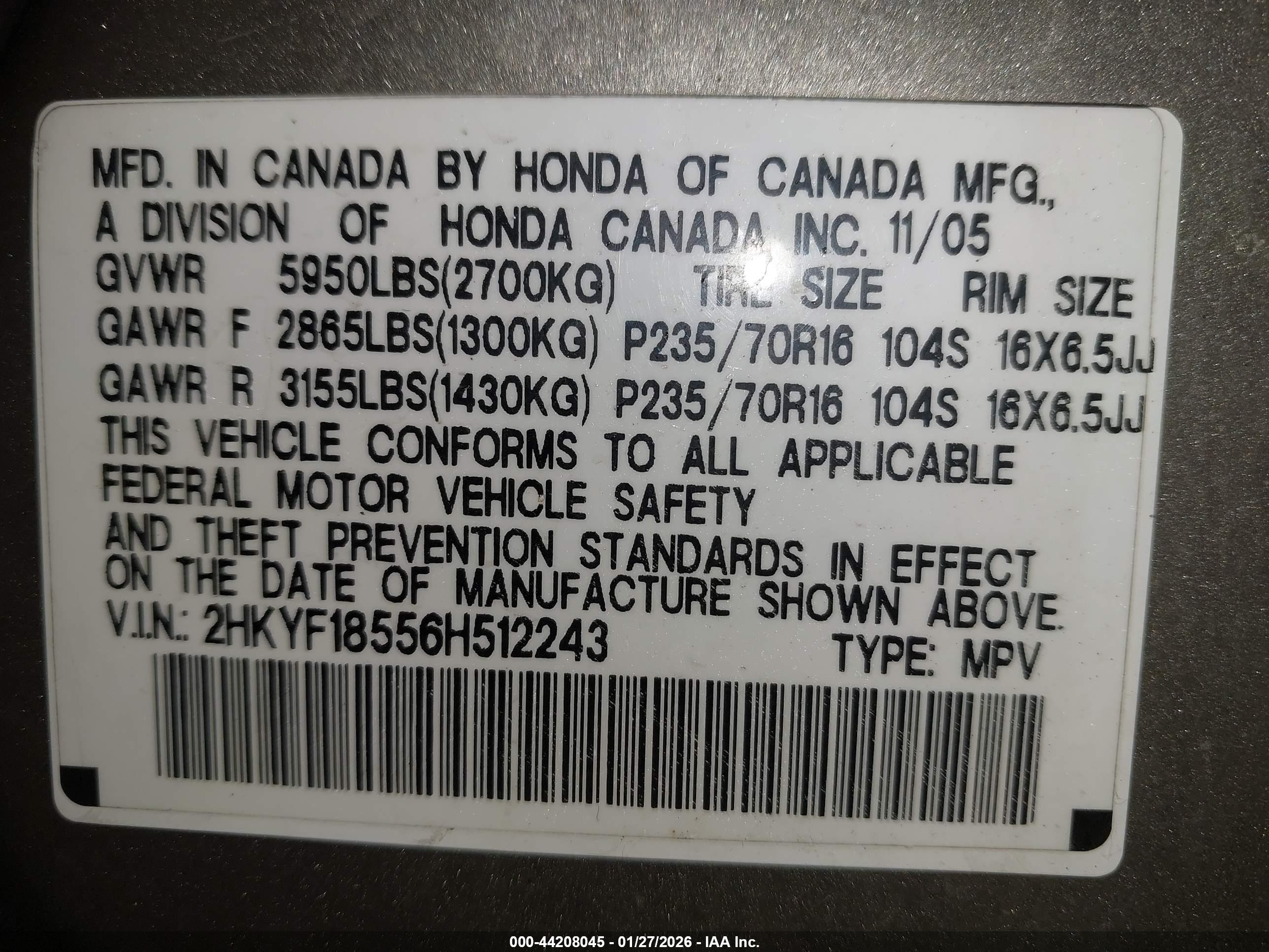HONDA PILOT image 9