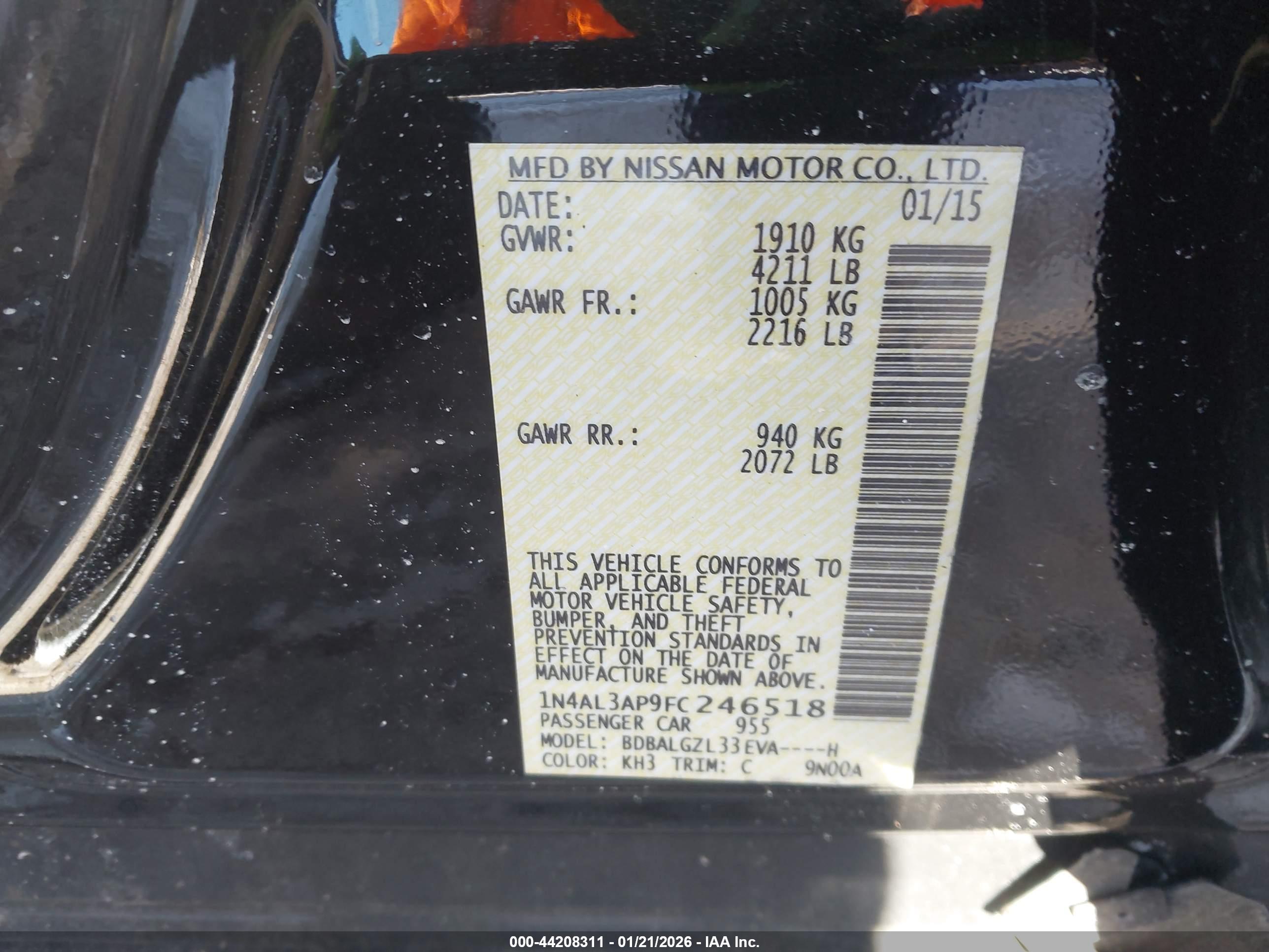 NISSAN ALTIMA image 9