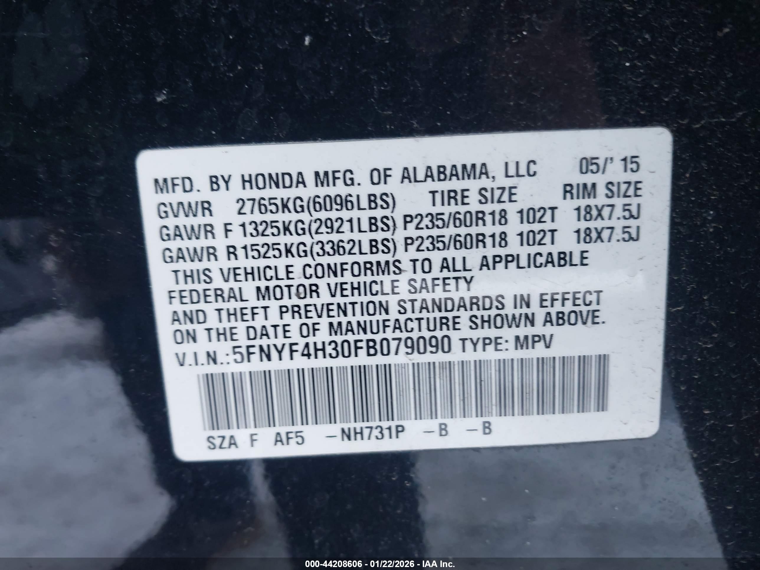 HONDA PILOT image 9