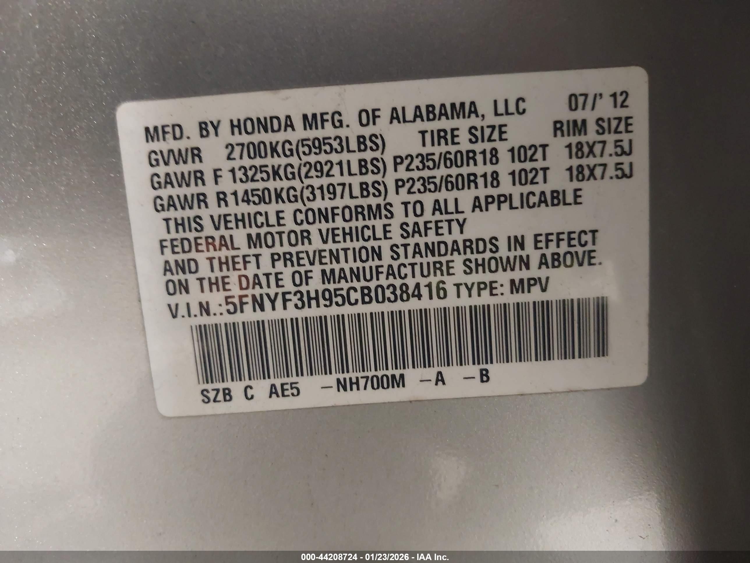HONDA PILOT image 9