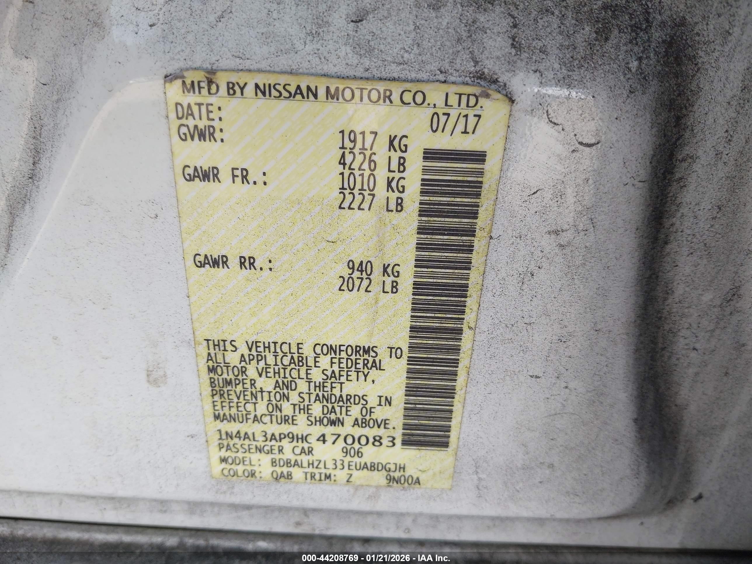 NISSAN ALTIMA image 9