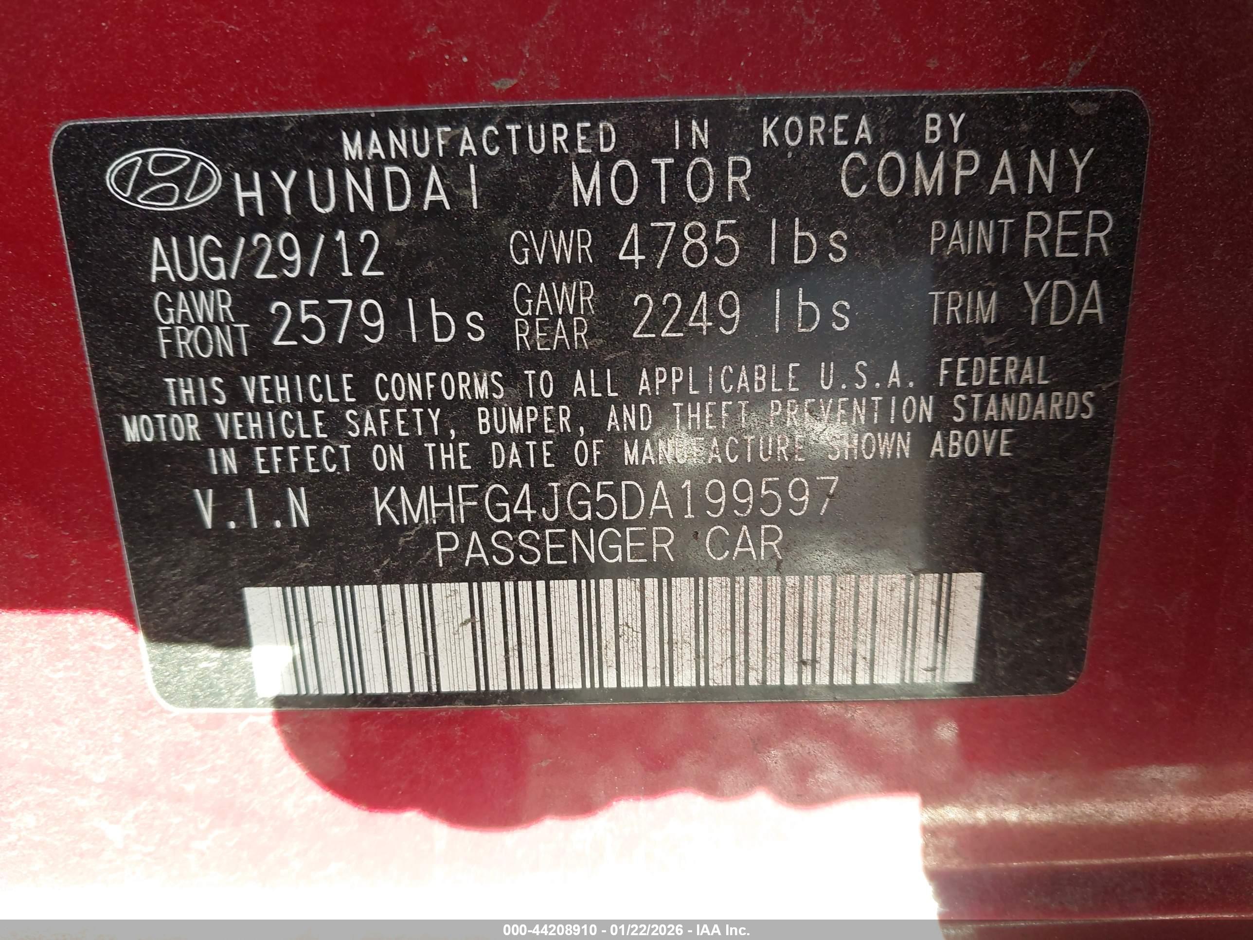HYUNDAI AZERA image 9