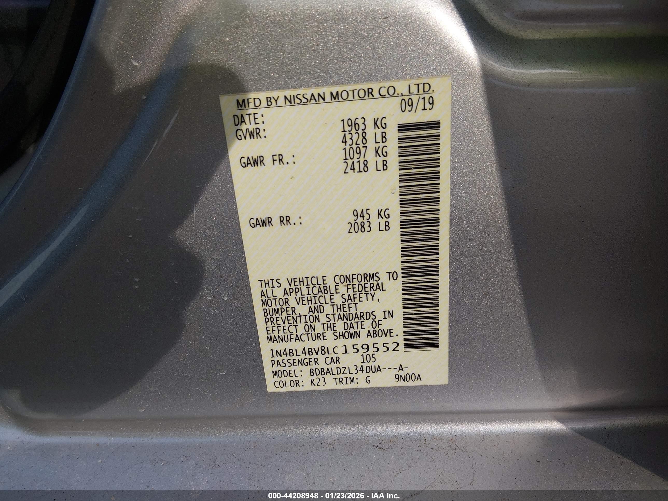 NISSAN ALTIMA image 9