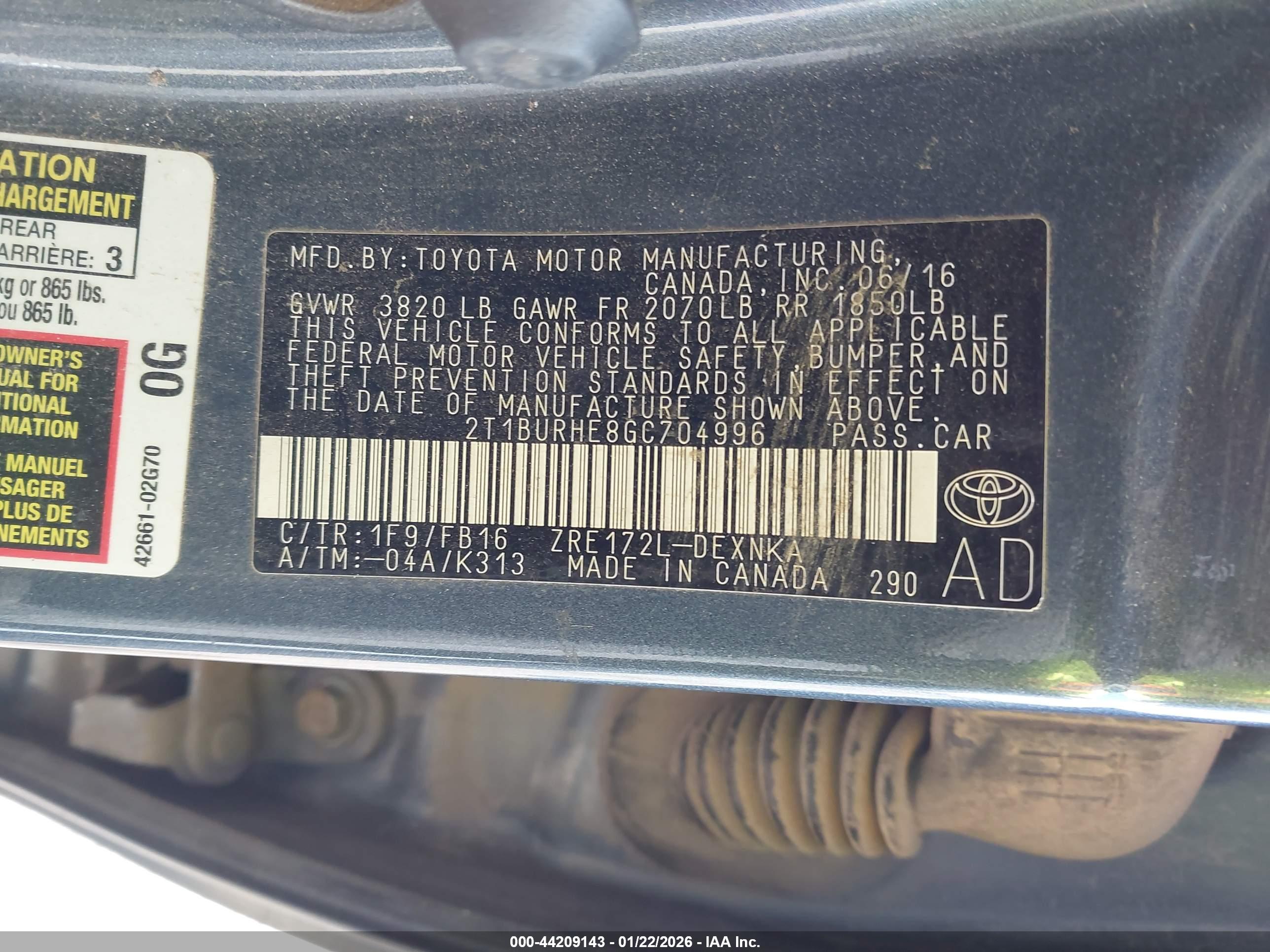 TOYOTA COROLLA image 9