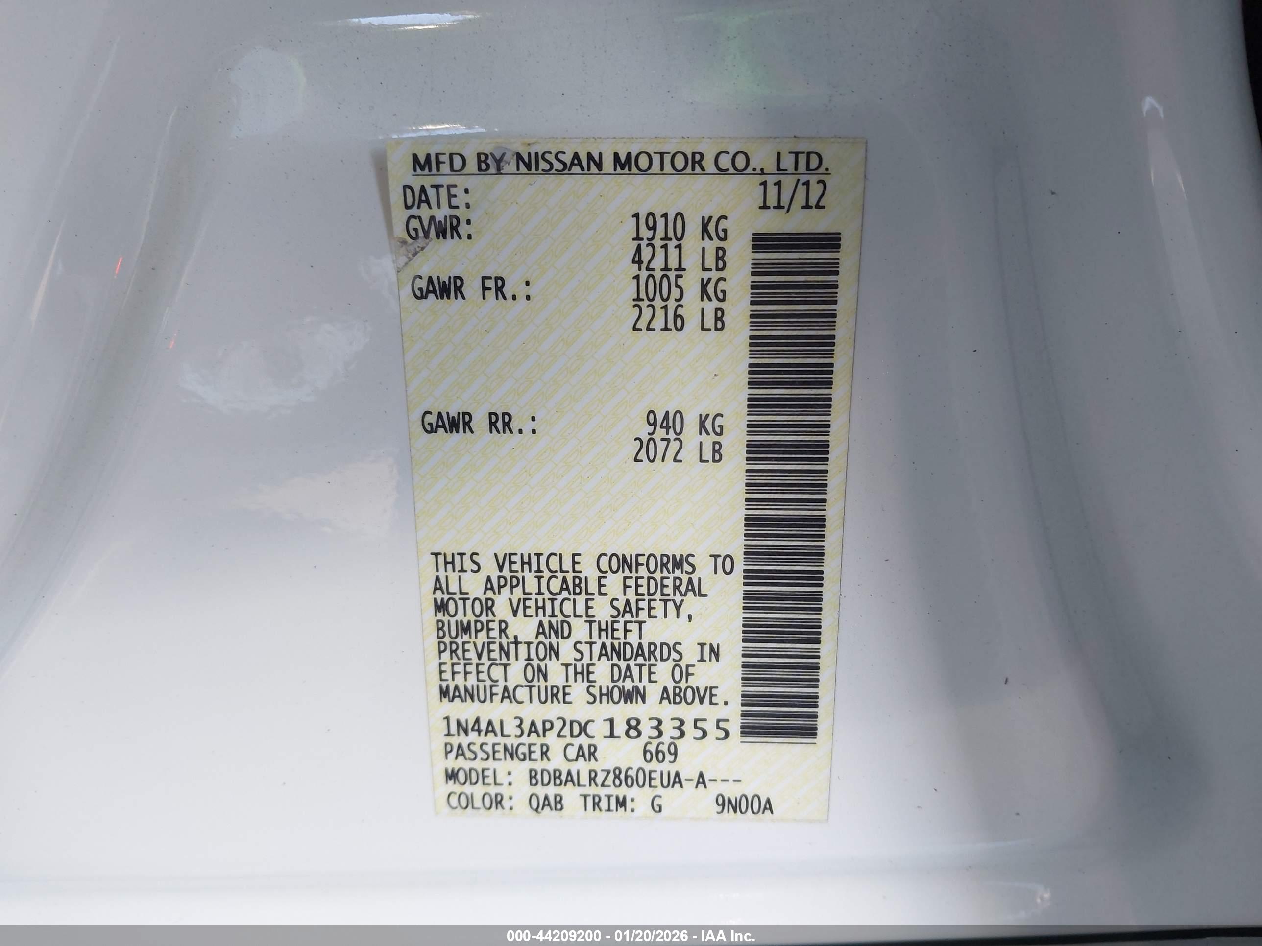 NISSAN ALTIMA image 9