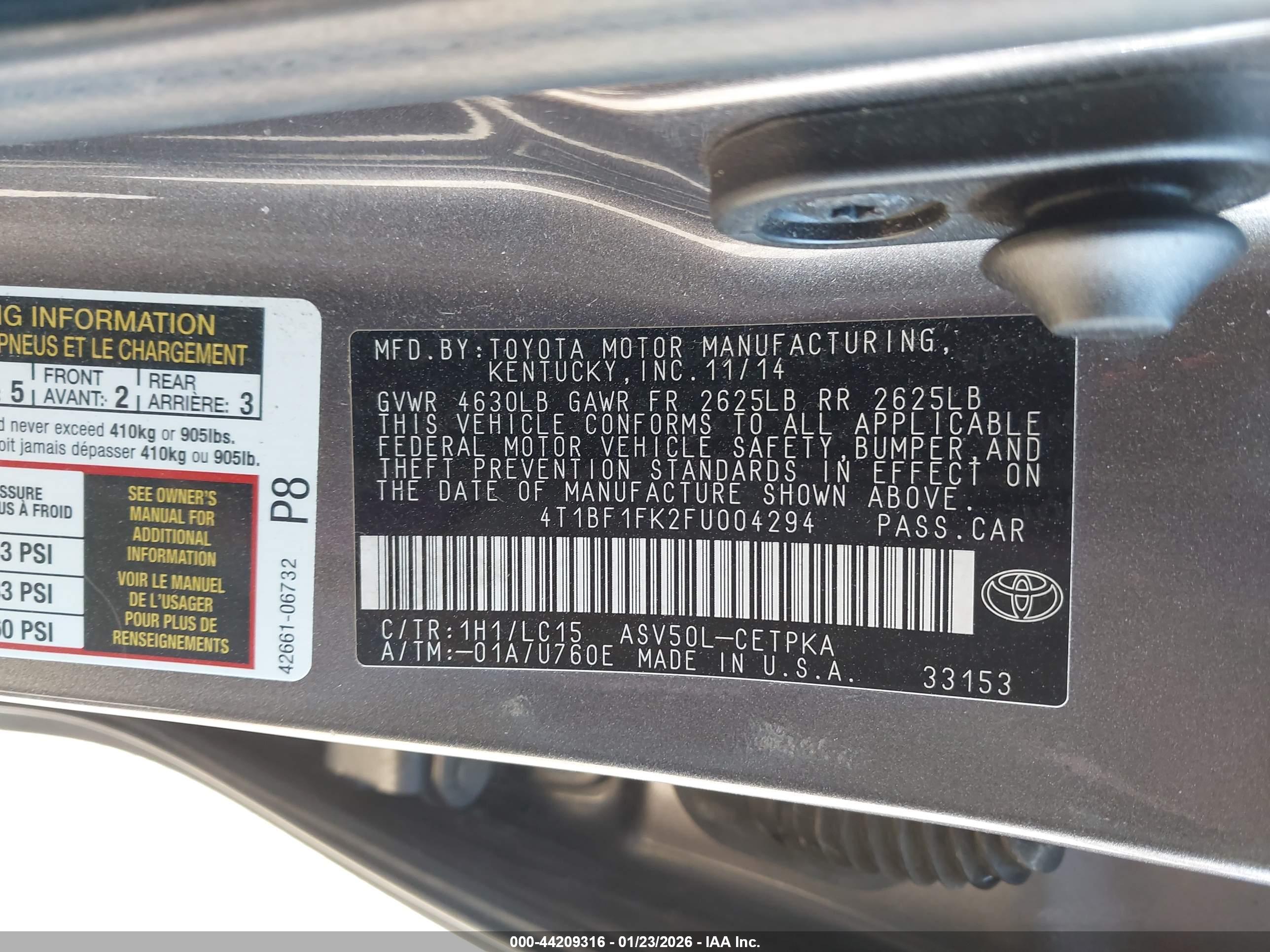 TOYOTA CAMRY image 9