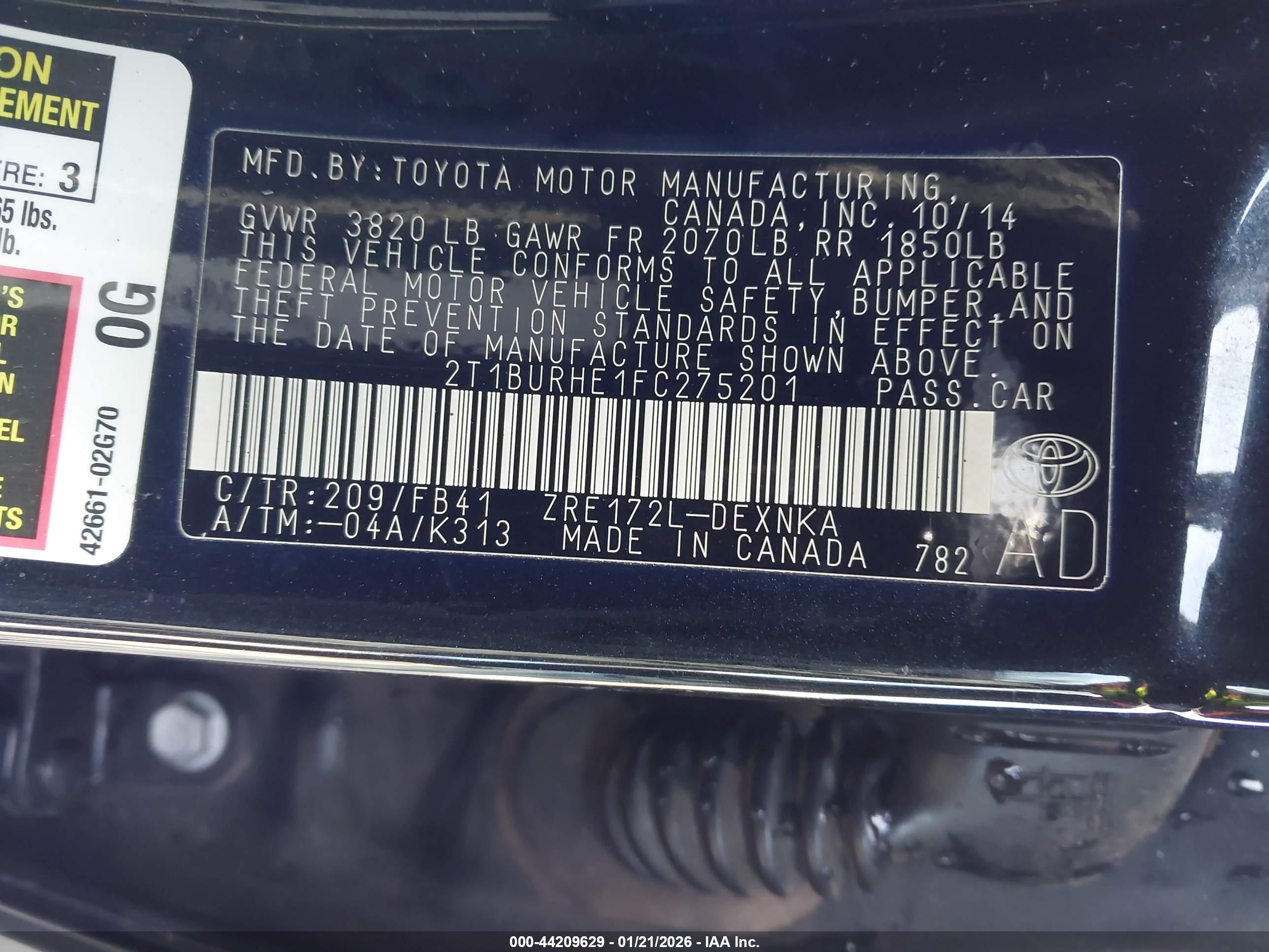 TOYOTA COROLLA image 9