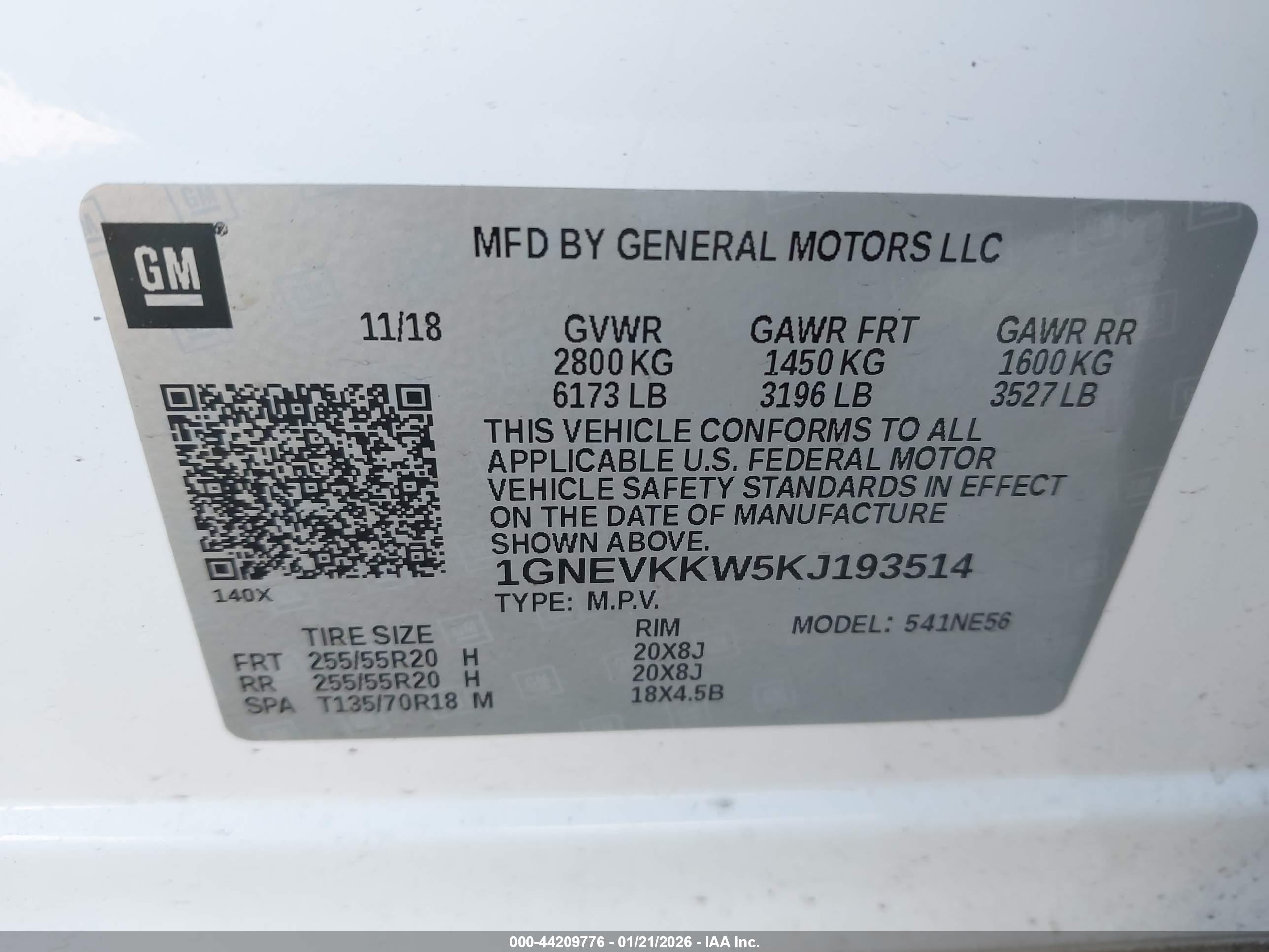 CHEVROLET TRAVERSE image 9
