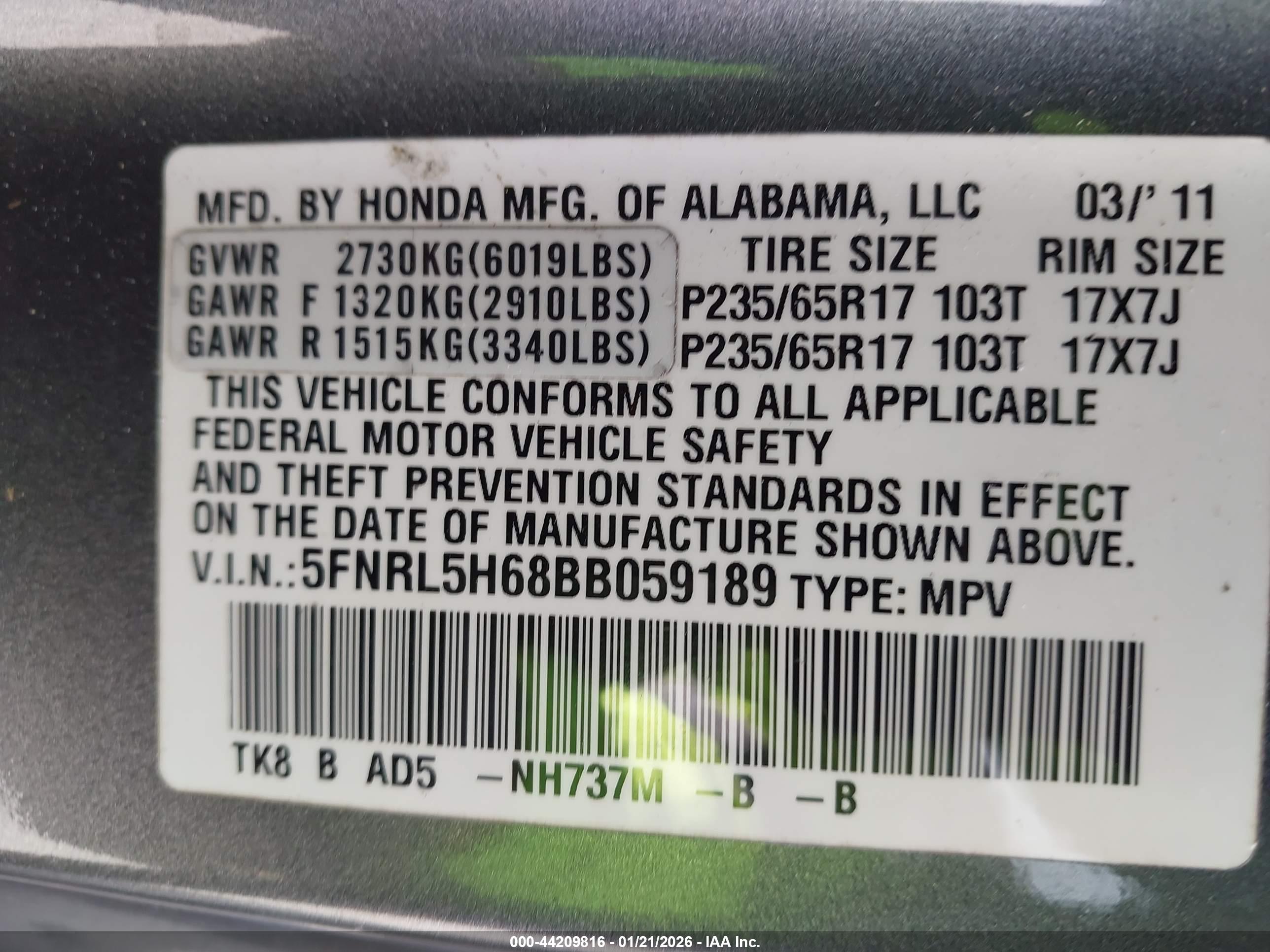 HONDA ODYSSEY image 9