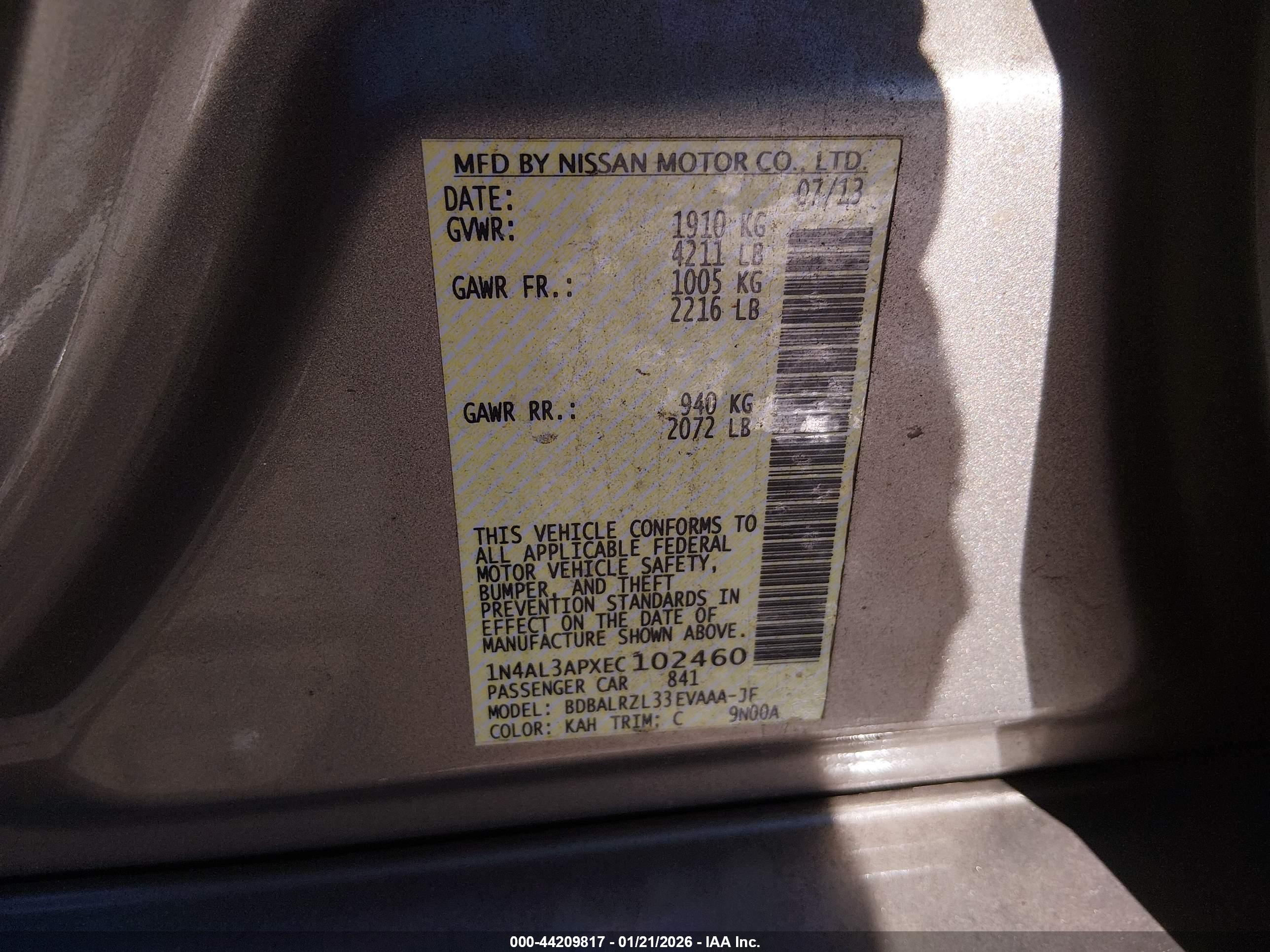 NISSAN ALTIMA image 9