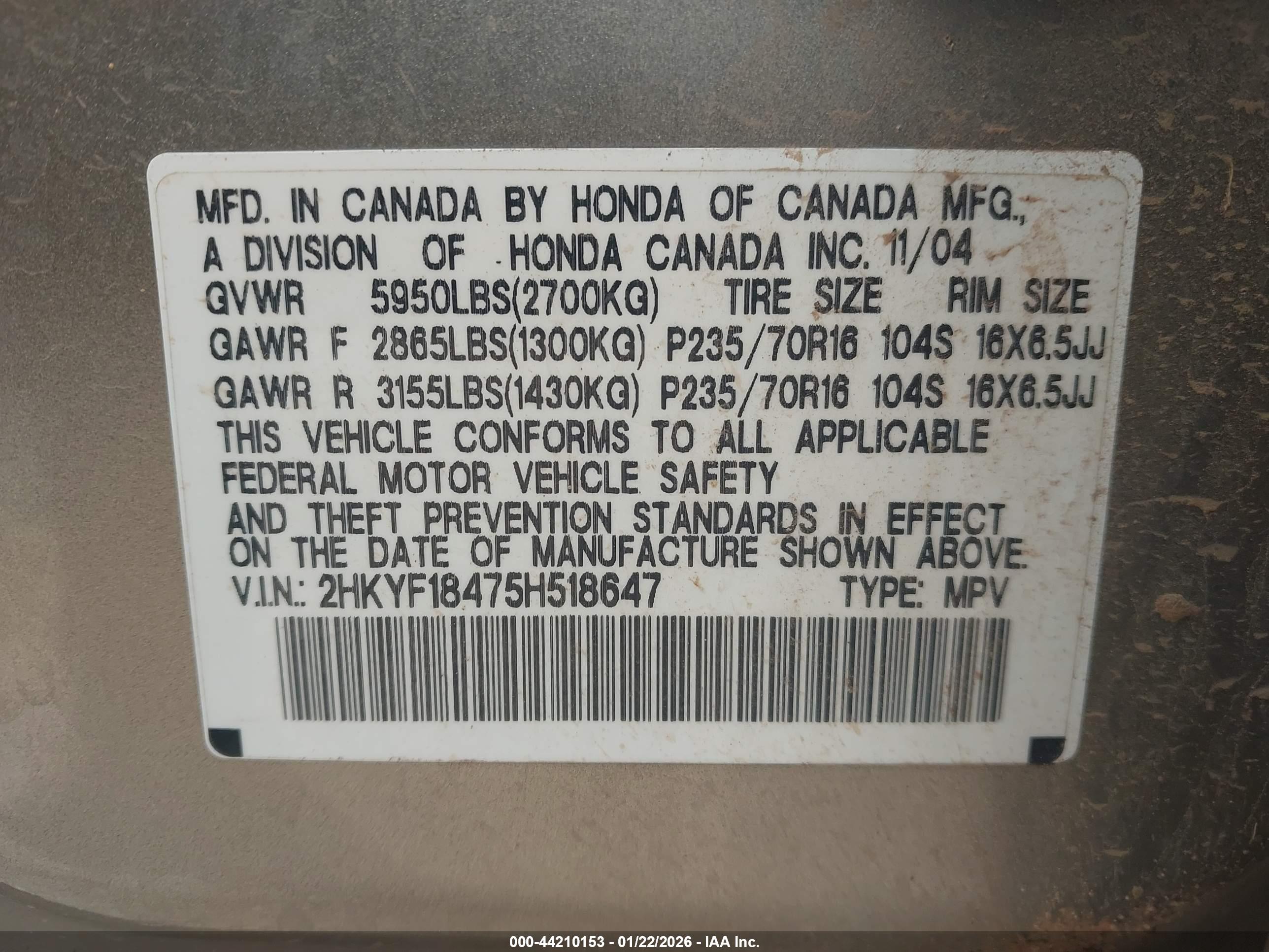 HONDA PILOT image 9