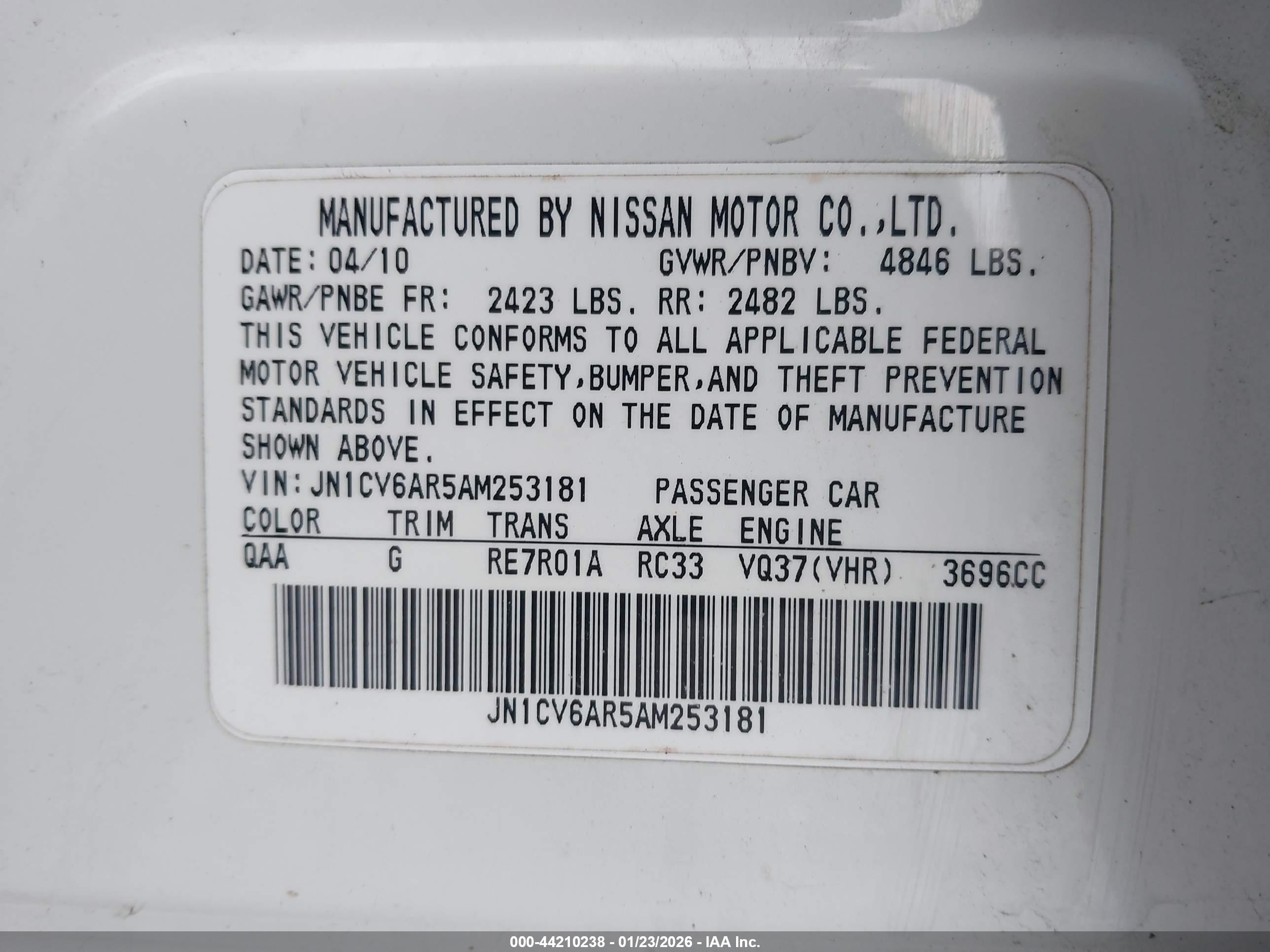 INFINITI G37X image 9