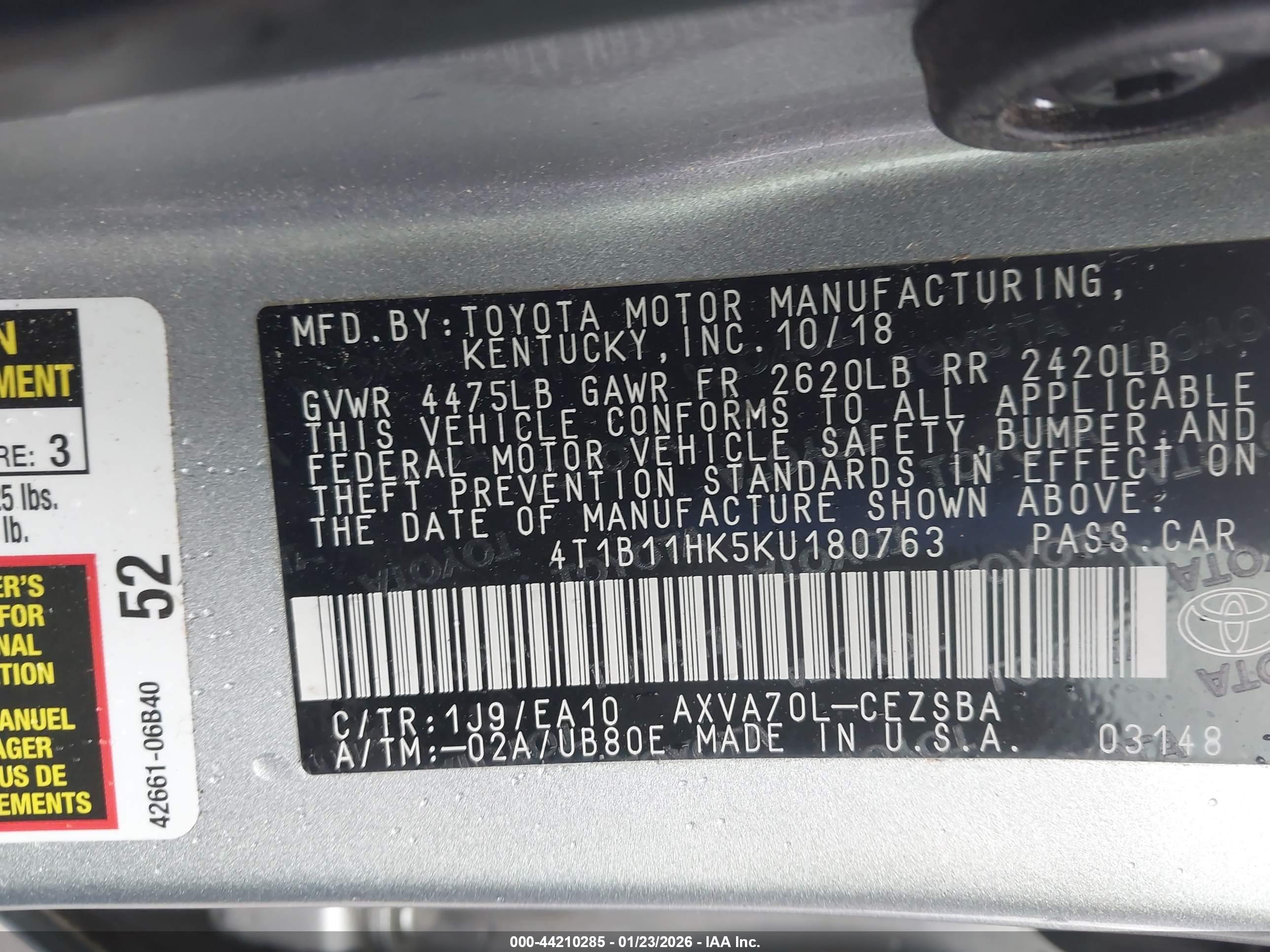 TOYOTA CAMRY image 9