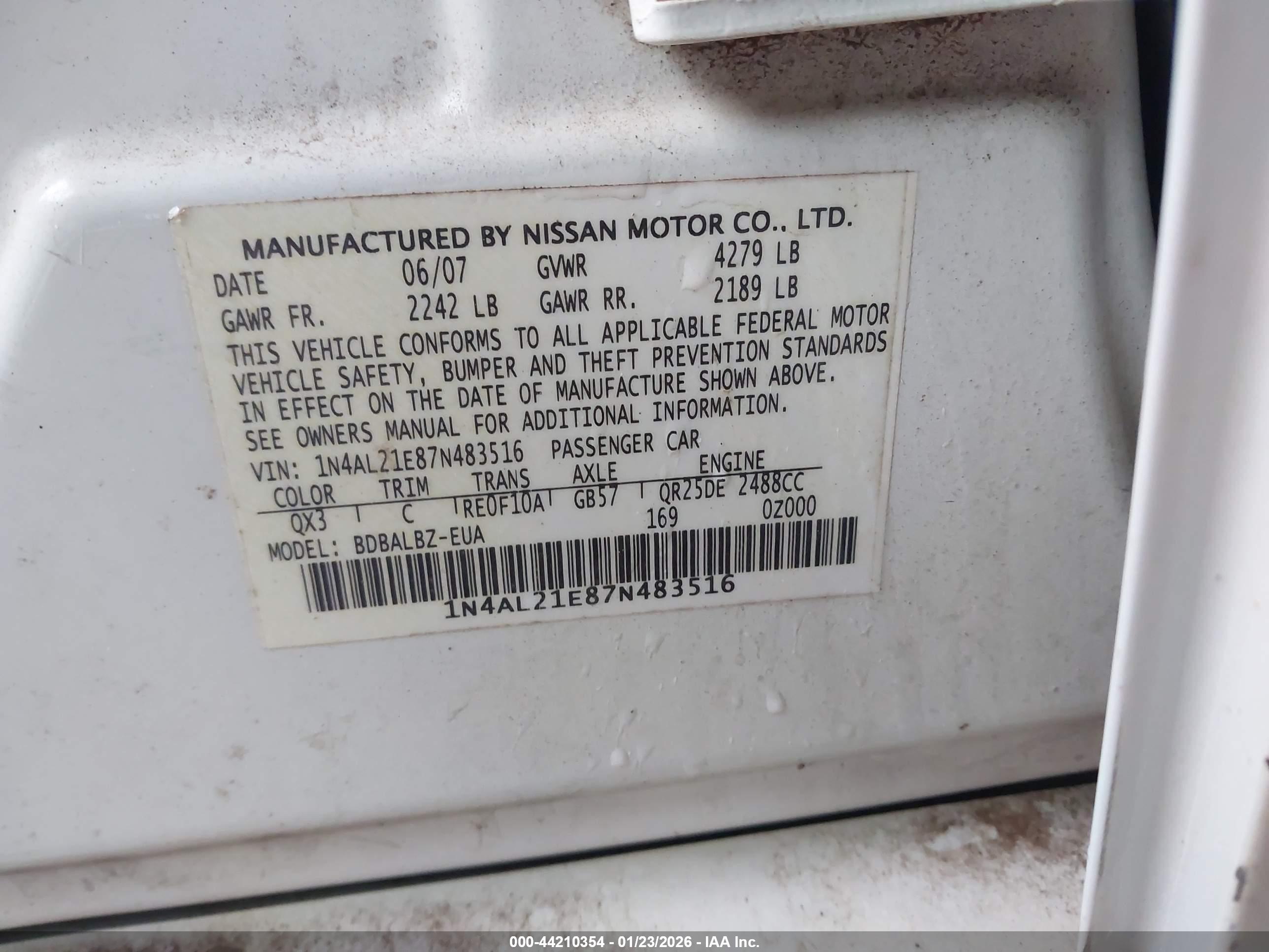 NISSAN ALTIMA image 9