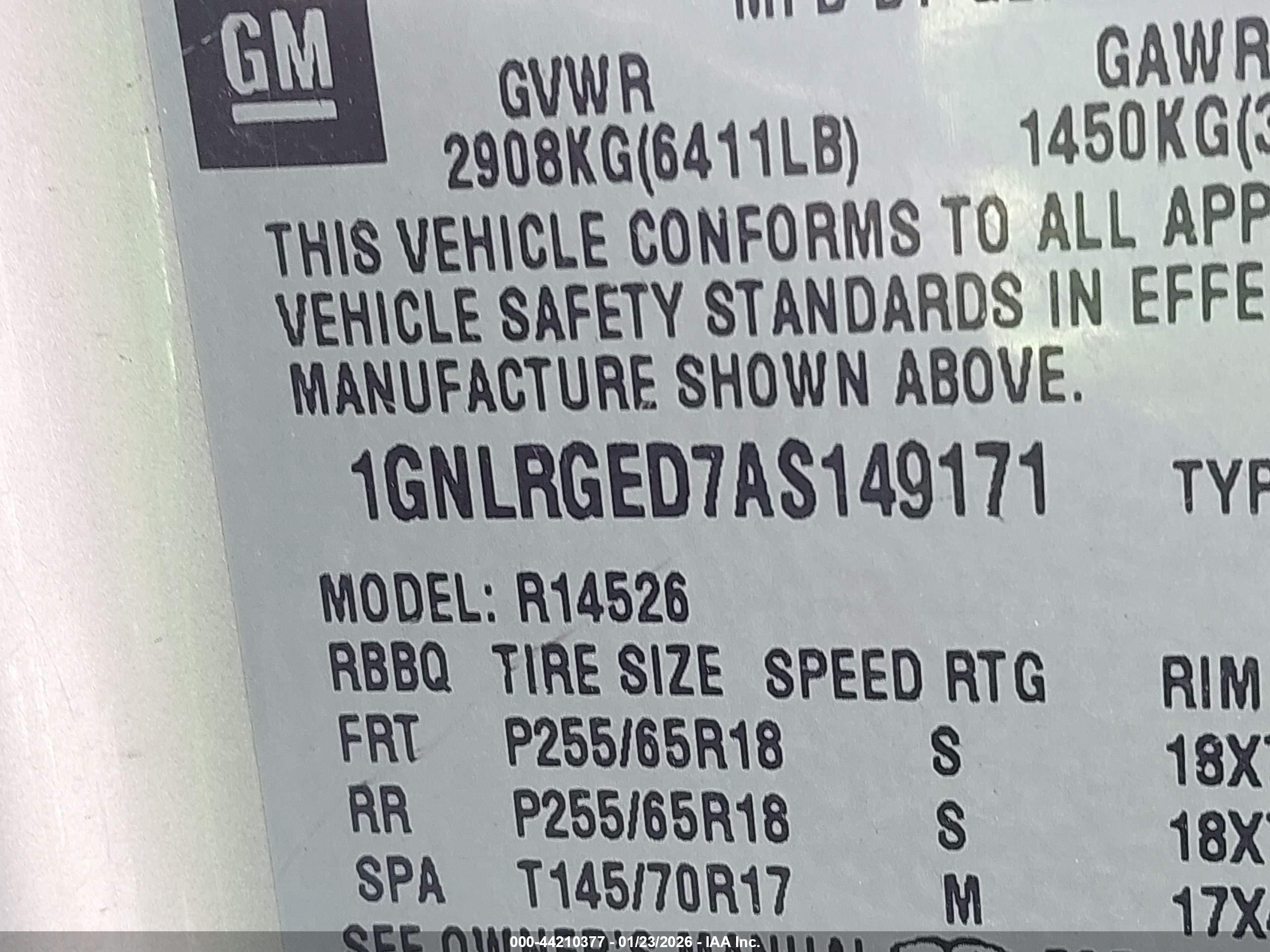 CHEVROLET TRAVERSE image 9