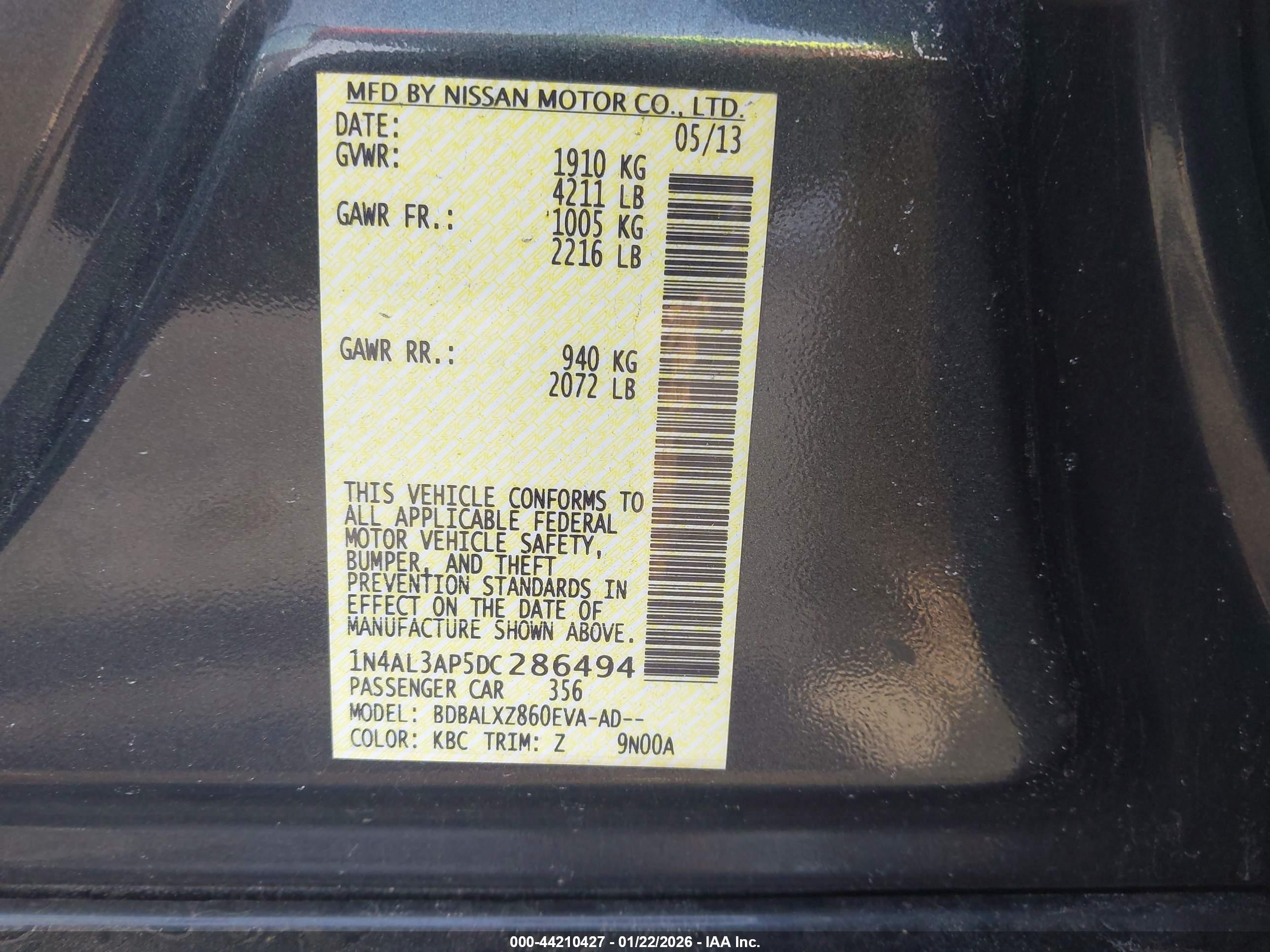 NISSAN ALTIMA image 9