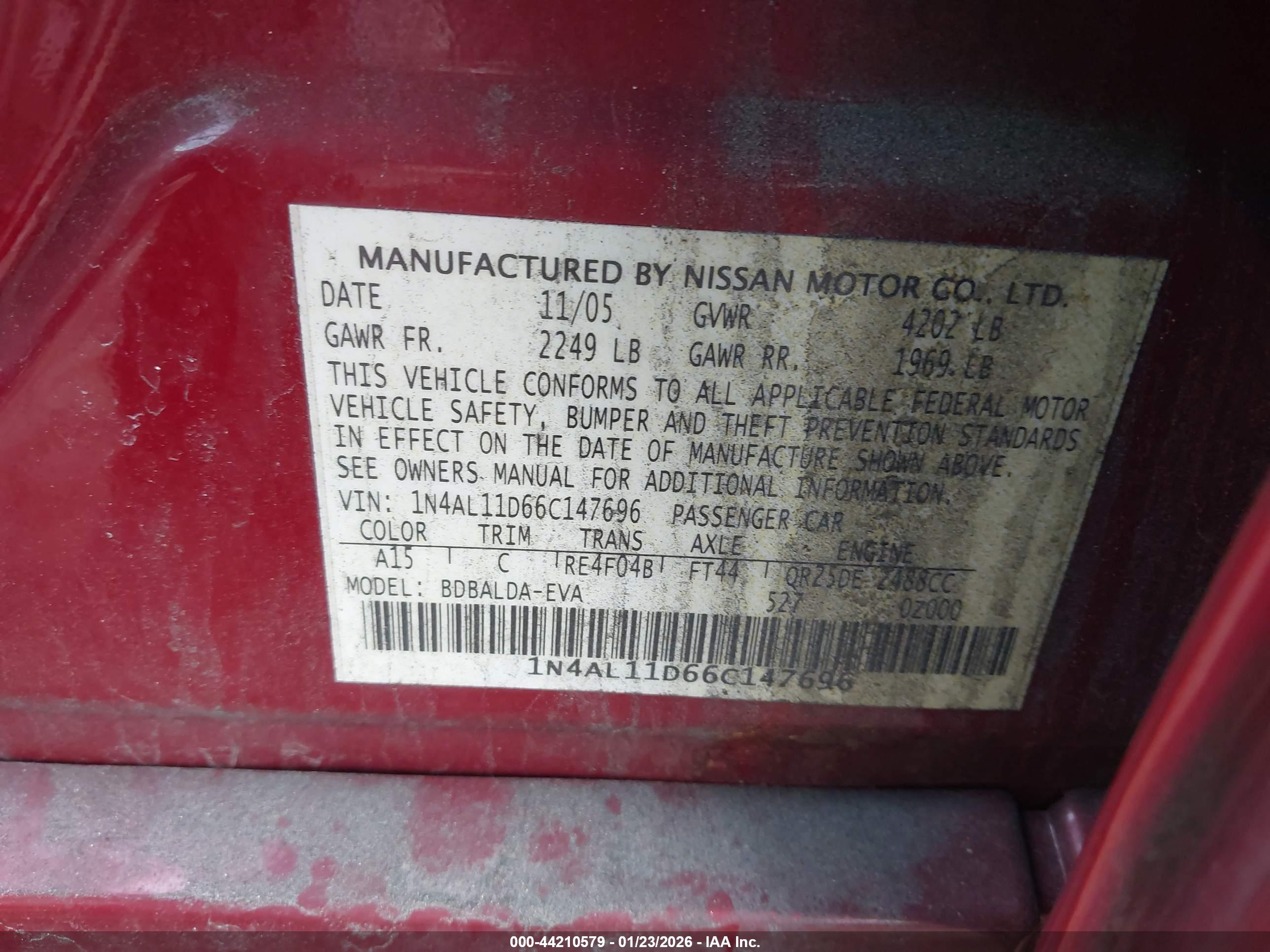 NISSAN ALTIMA image 9