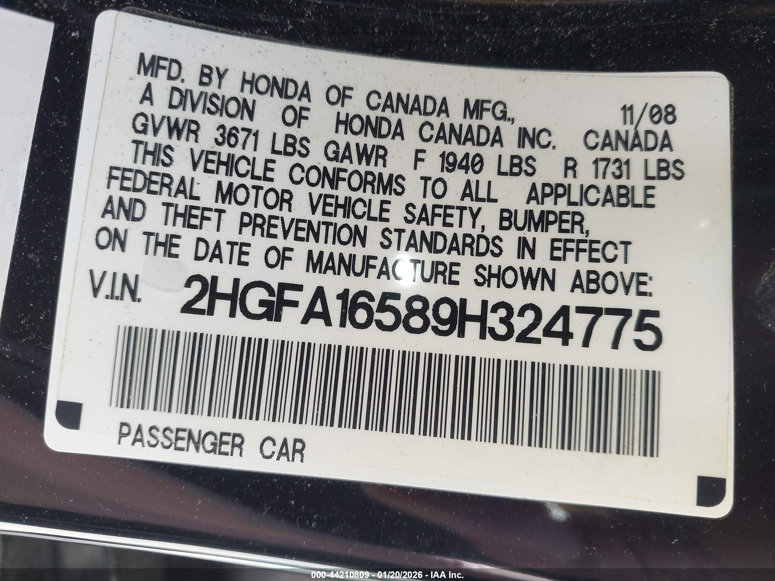 HONDA CIVIC image 9