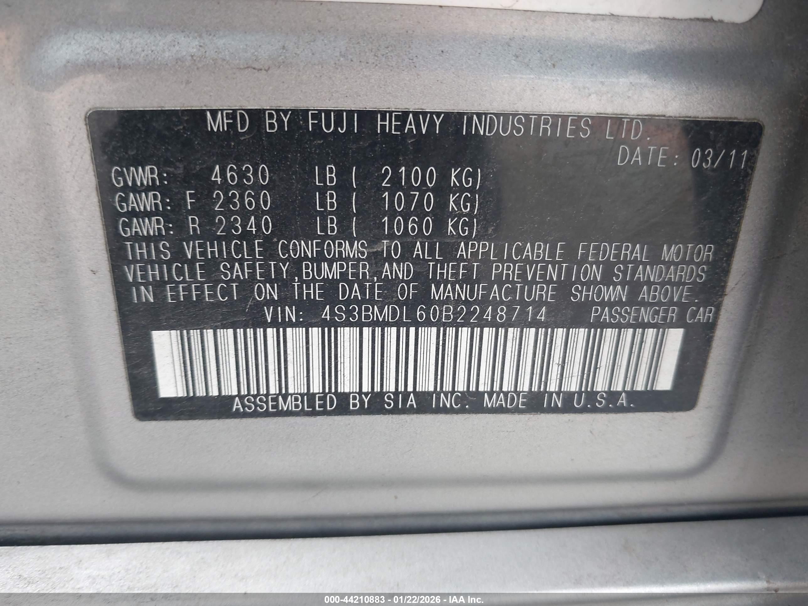 SUBARU LEGACY image 9