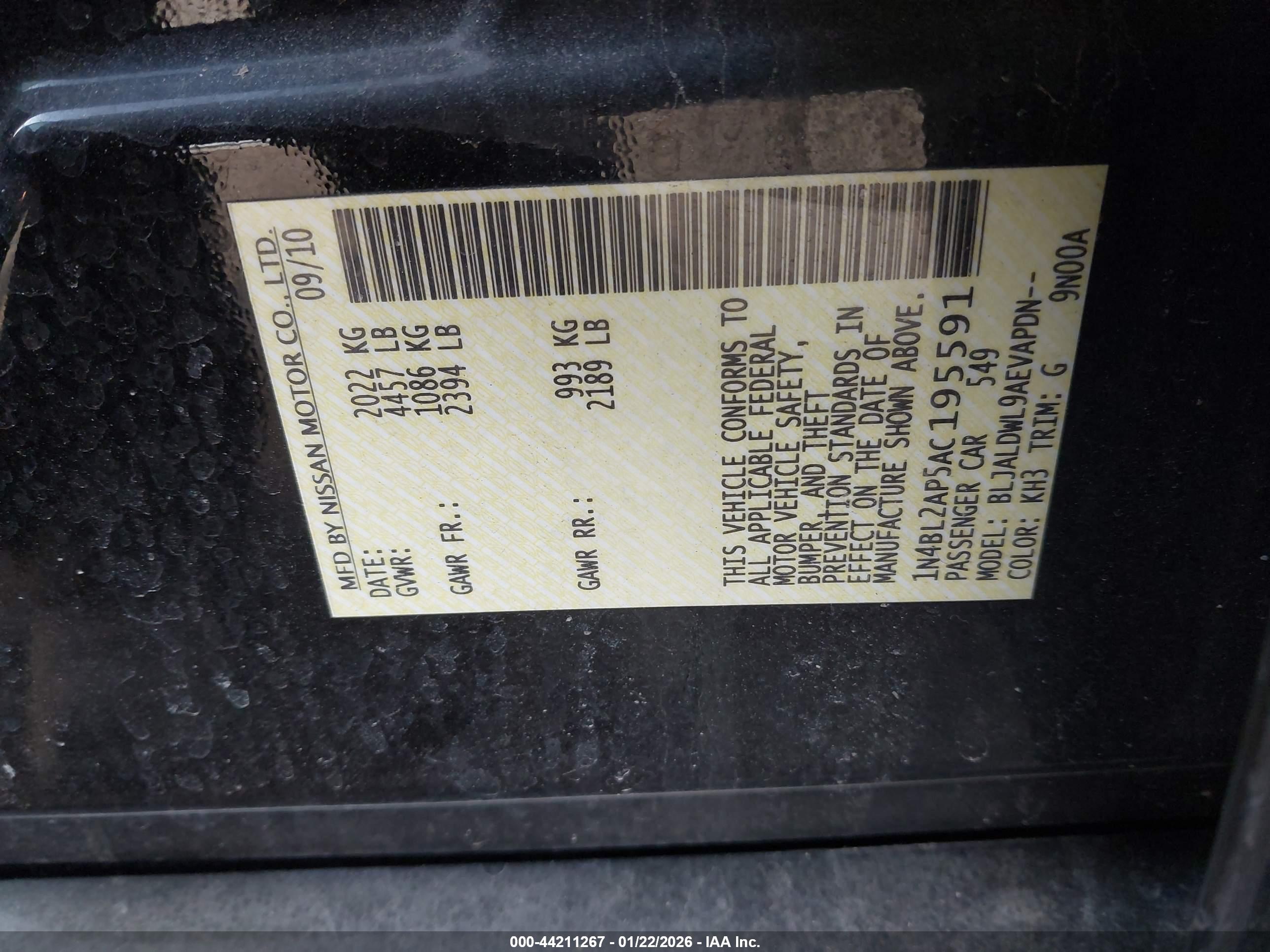 NISSAN ALTIMA image 9