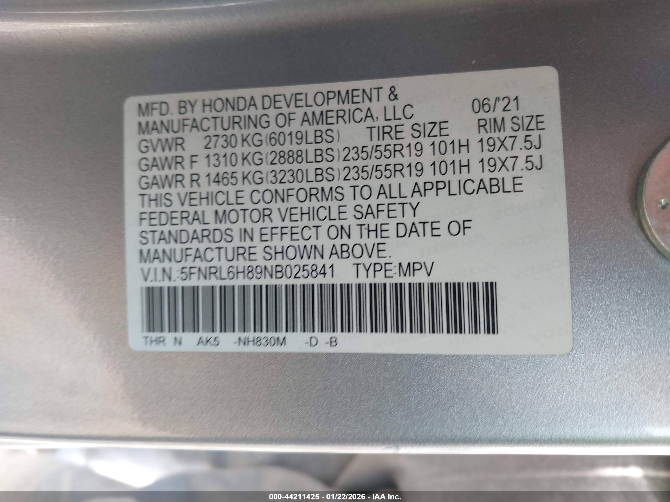 HONDA ODYSSEY image 9
