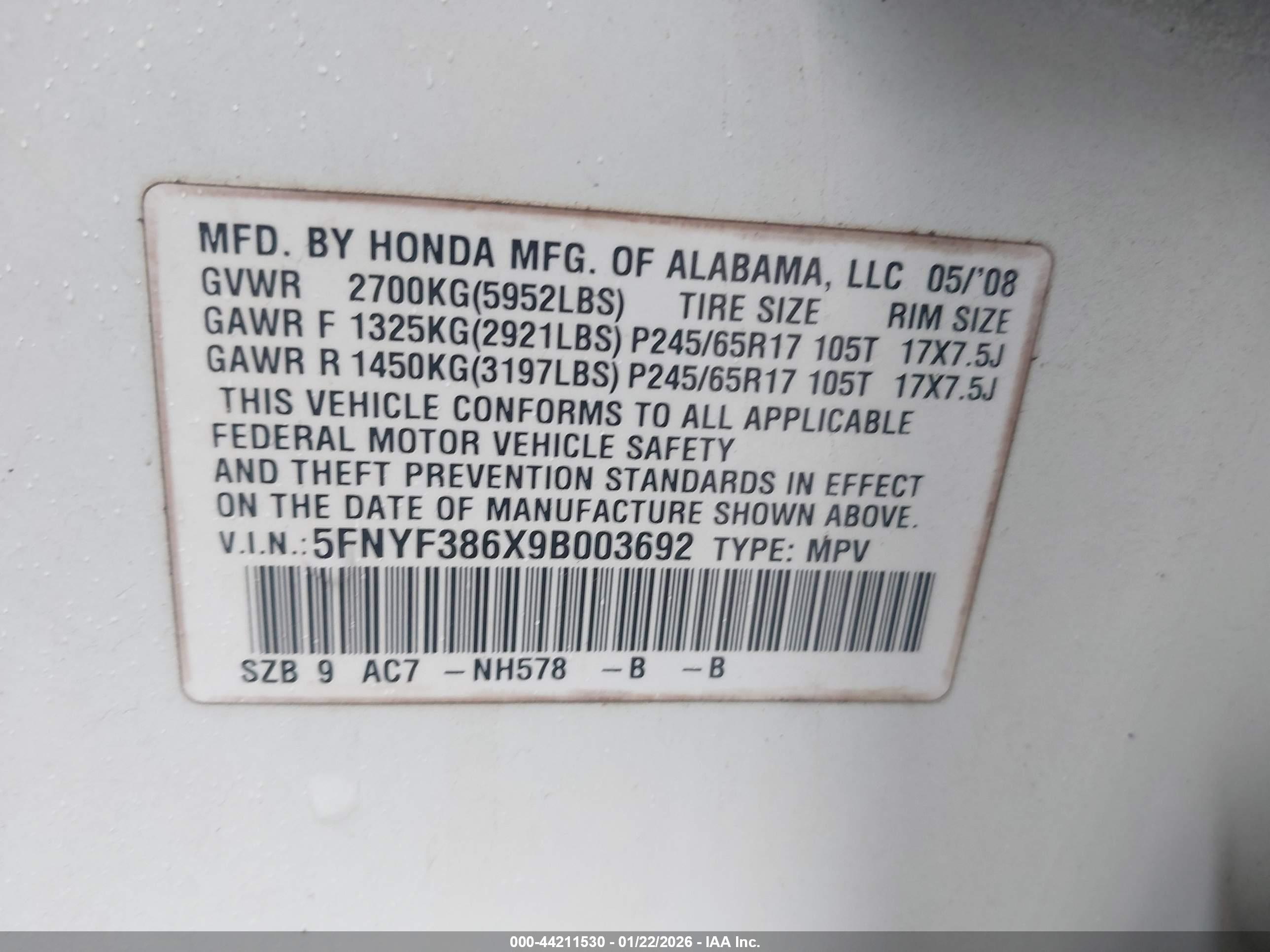 HONDA PILOT image 9