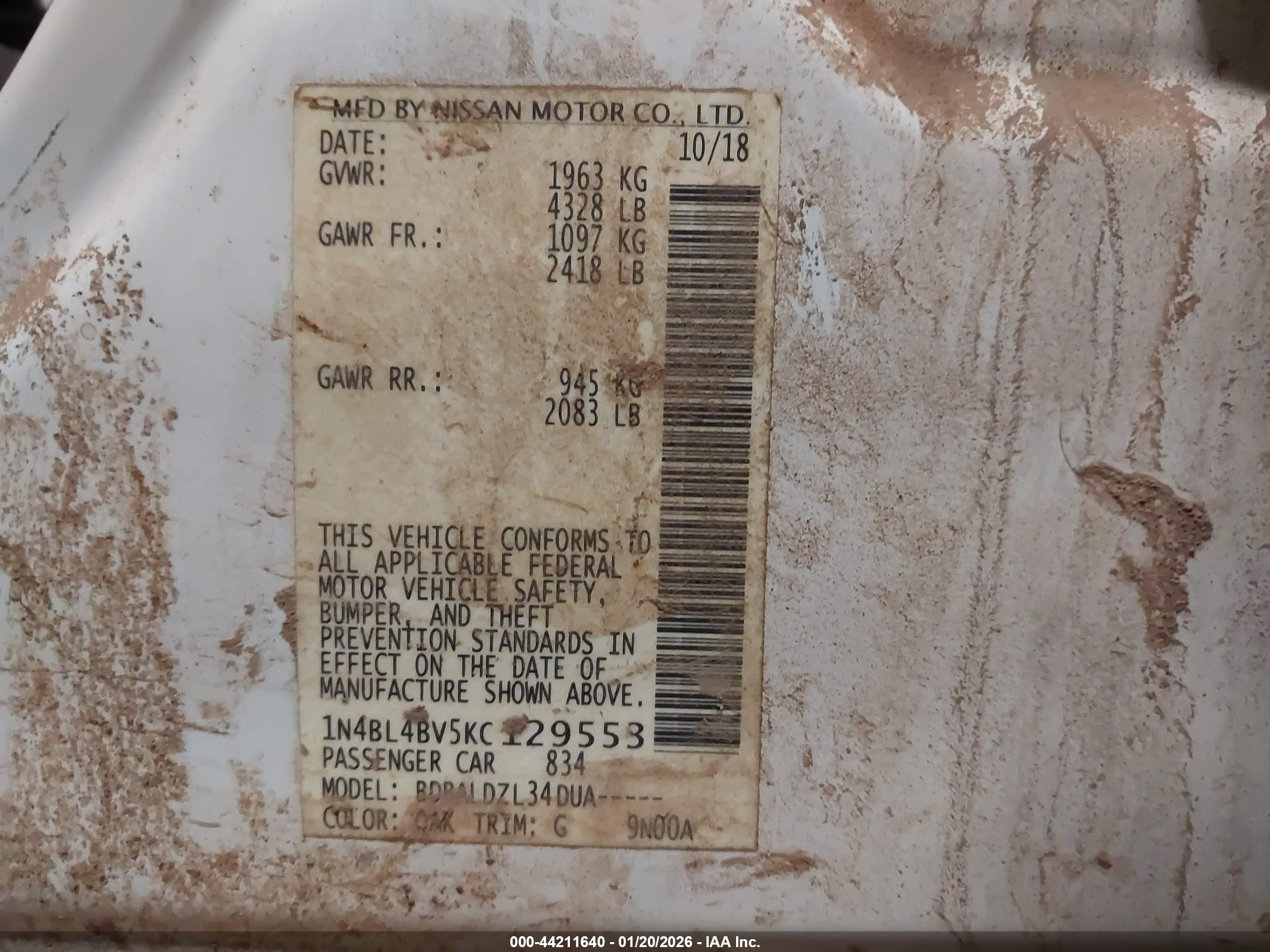 NISSAN ALTIMA image 9