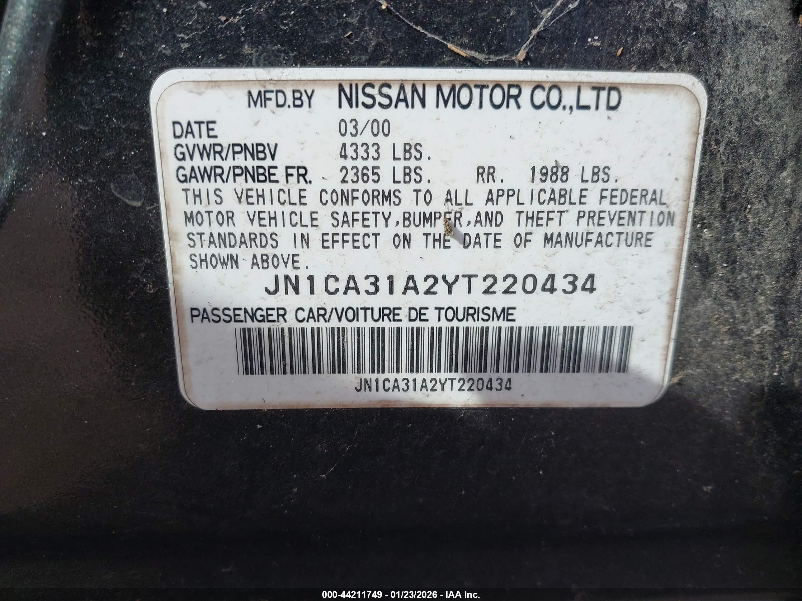 NISSAN MAXIMA image 9