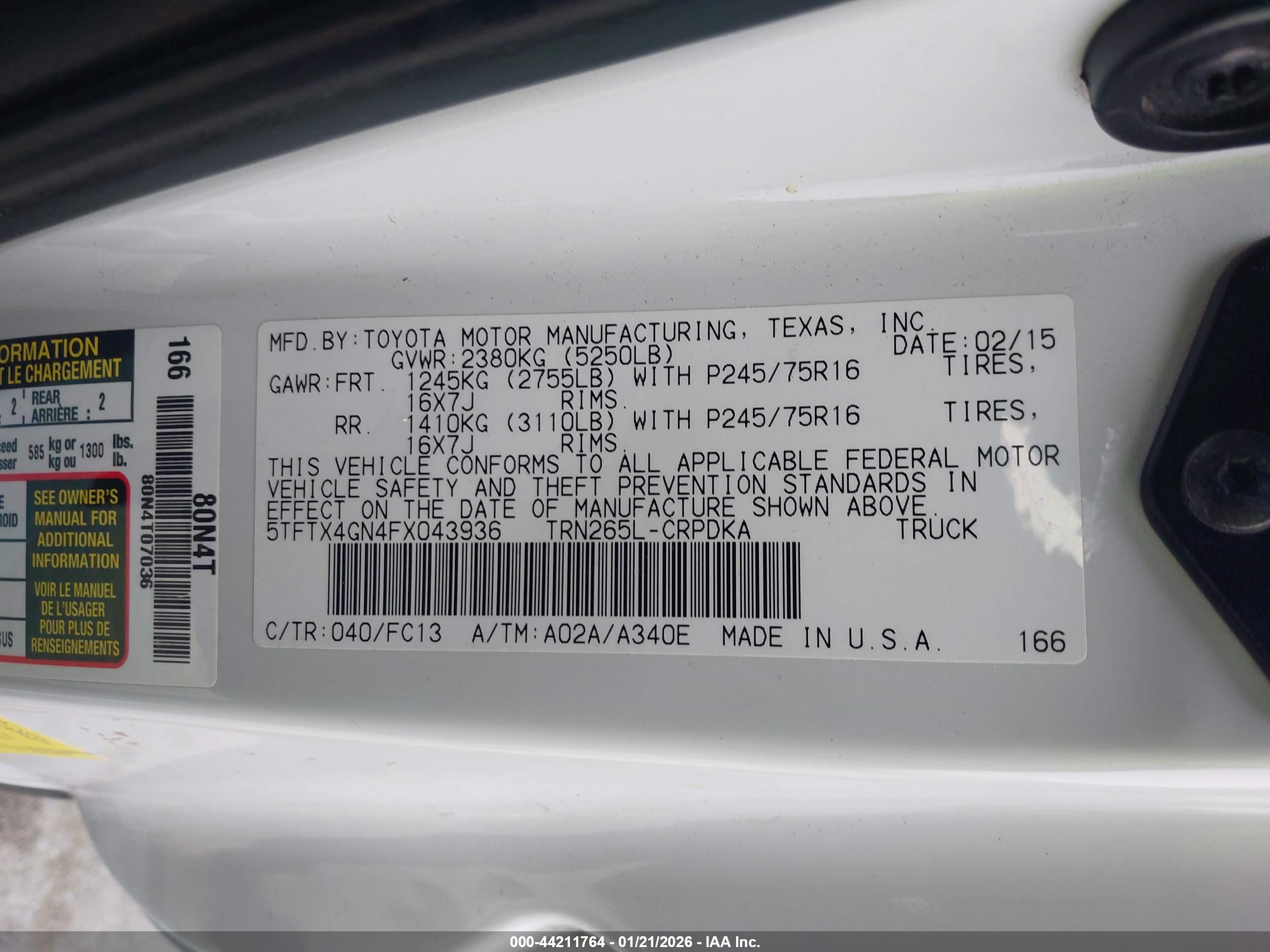 TOYOTA TACOMA image 9