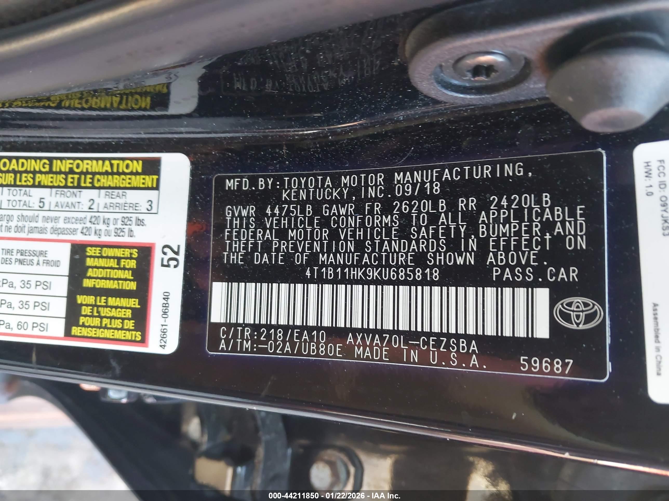 TOYOTA CAMRY image 9