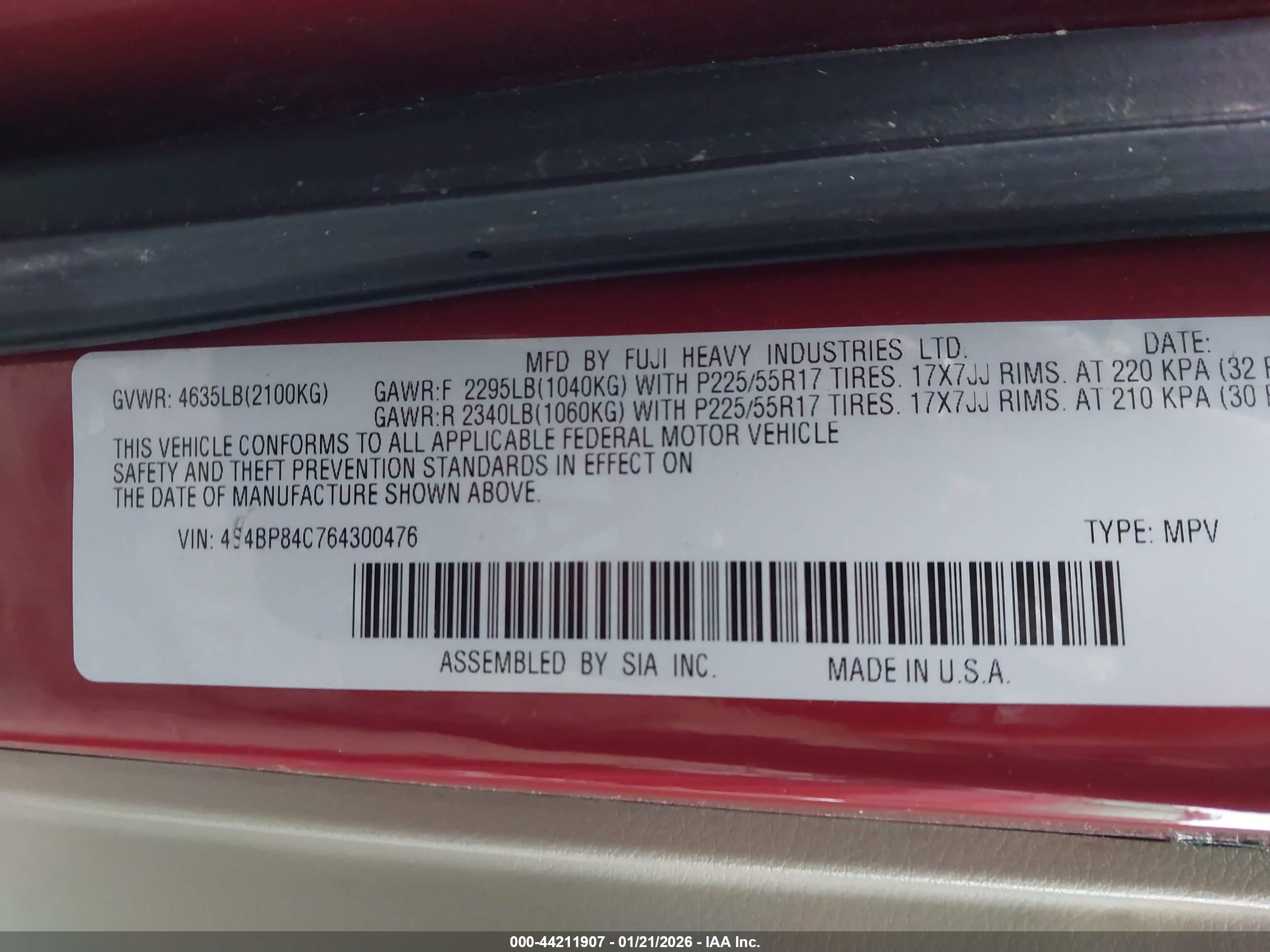 SUBARU OUTBACK image 9
