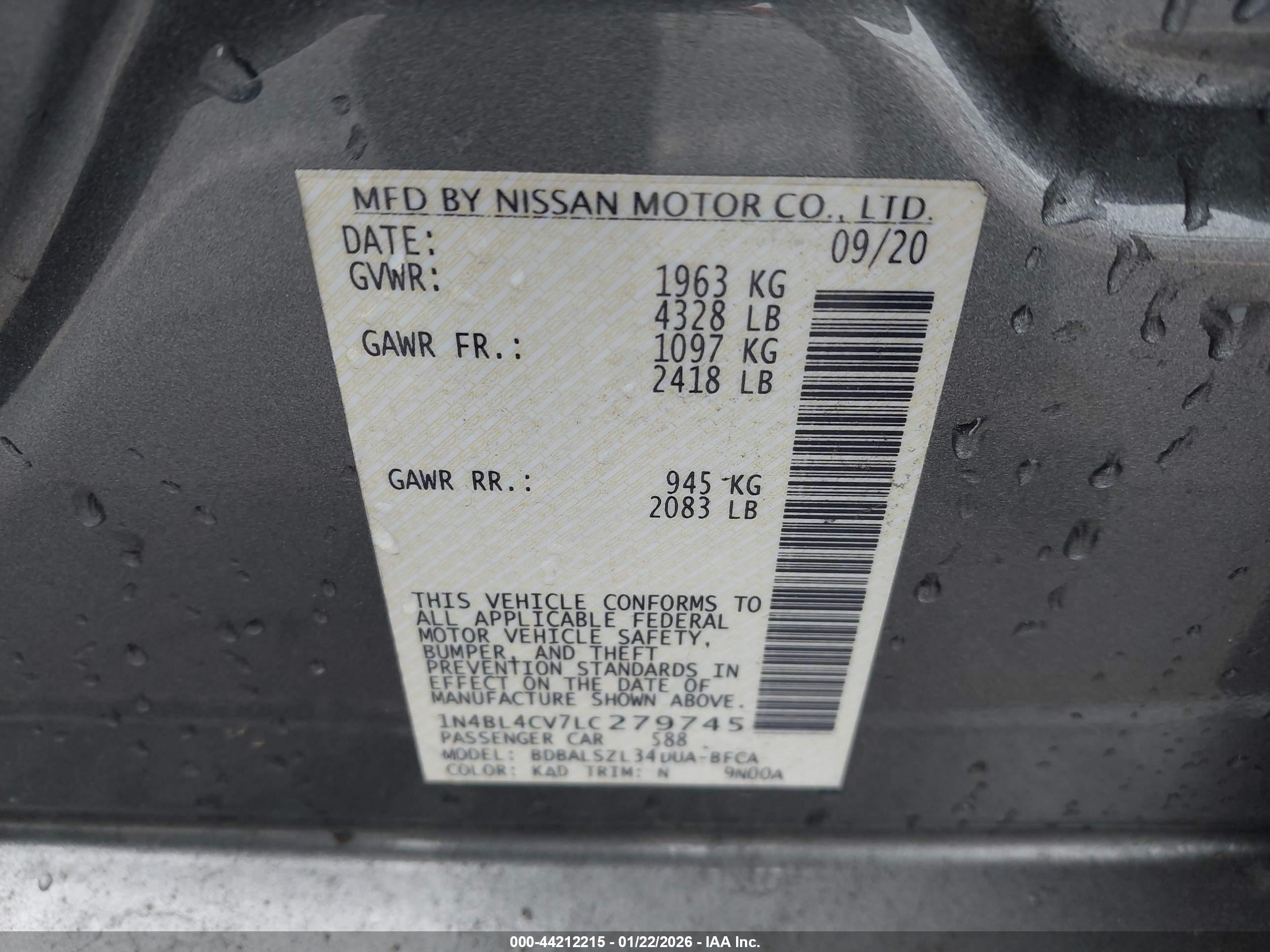 NISSAN ALTIMA image 9