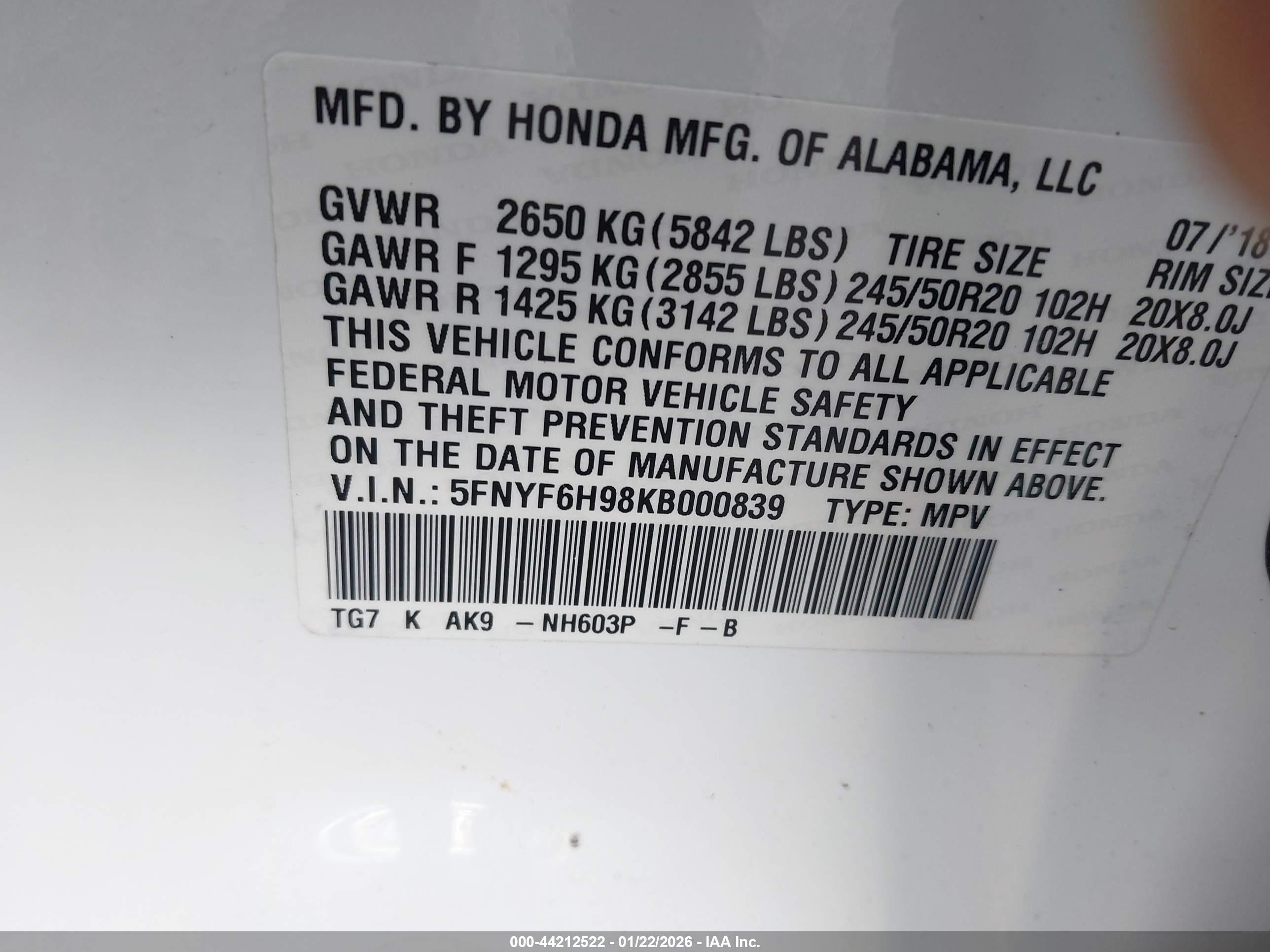 HONDA PILOT image 9