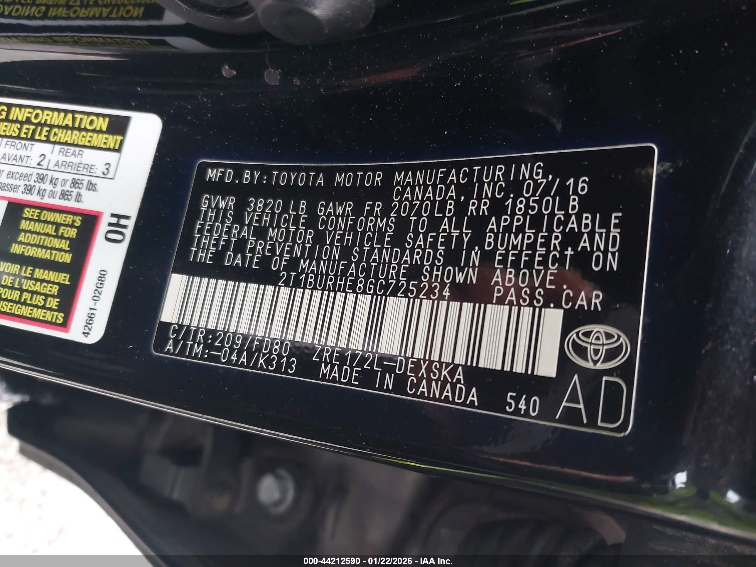 TOYOTA COROLLA image 9