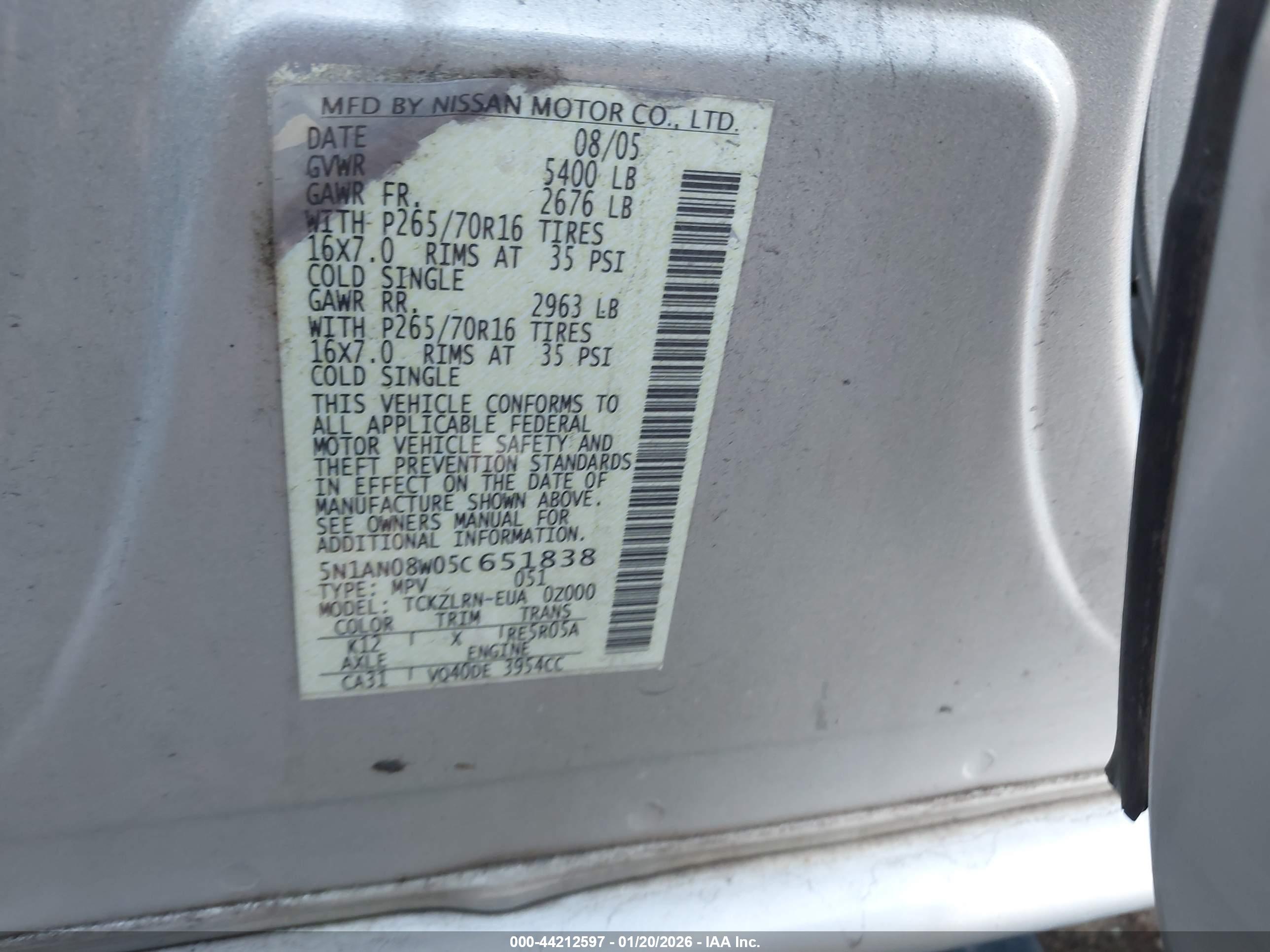 NISSAN XTERRA image 9
