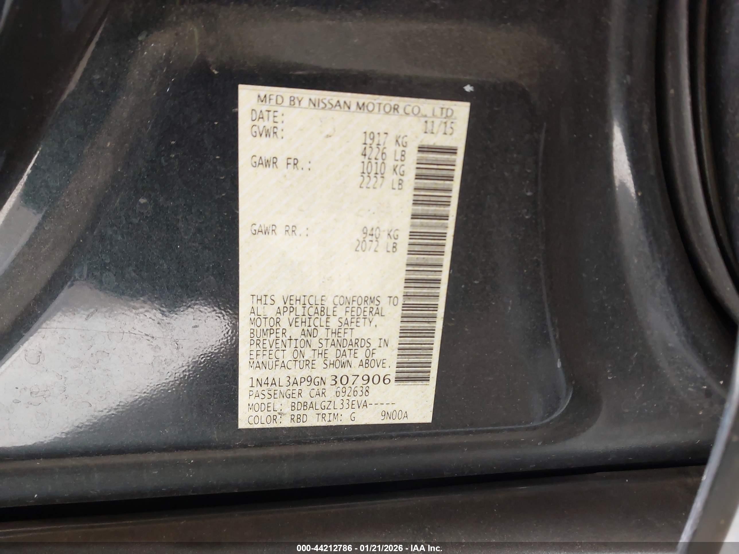 NISSAN ALTIMA image 9